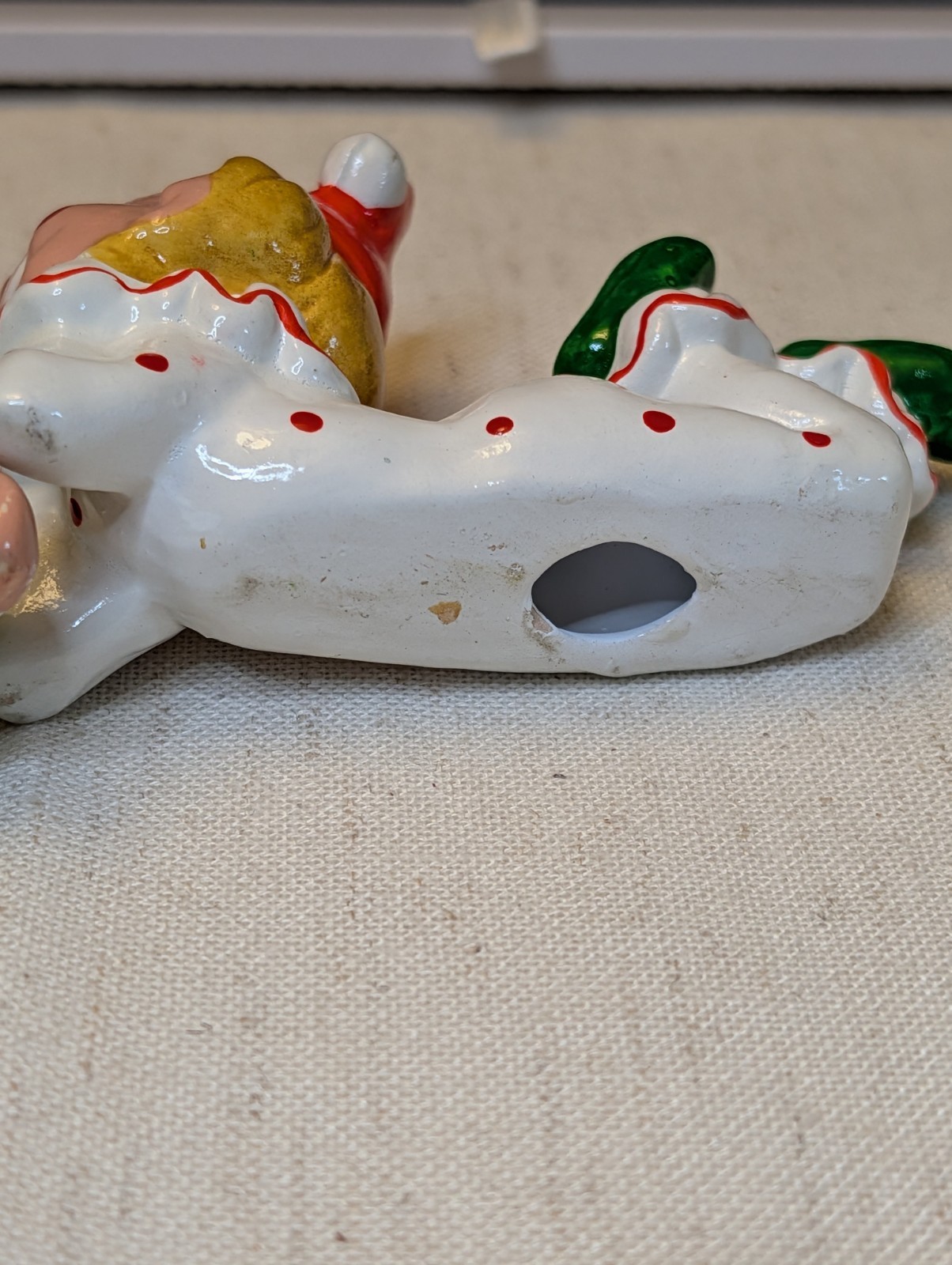 Pair Happy Clown Ceramic Figurines Enesco Circus Vintage 1970-80s