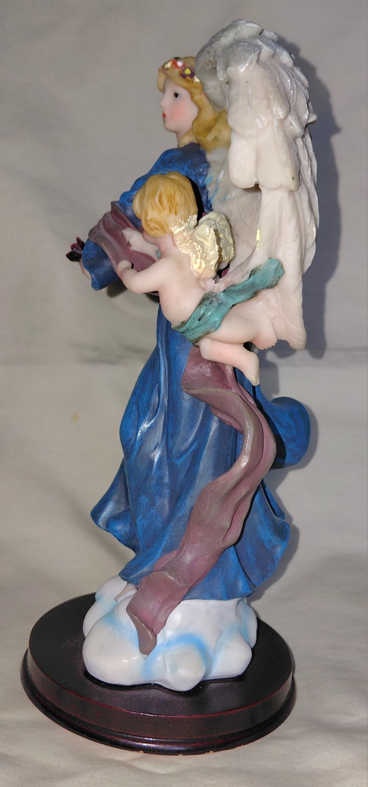 Vintage Angel Figurine with Pan Flute and Cherub Angel