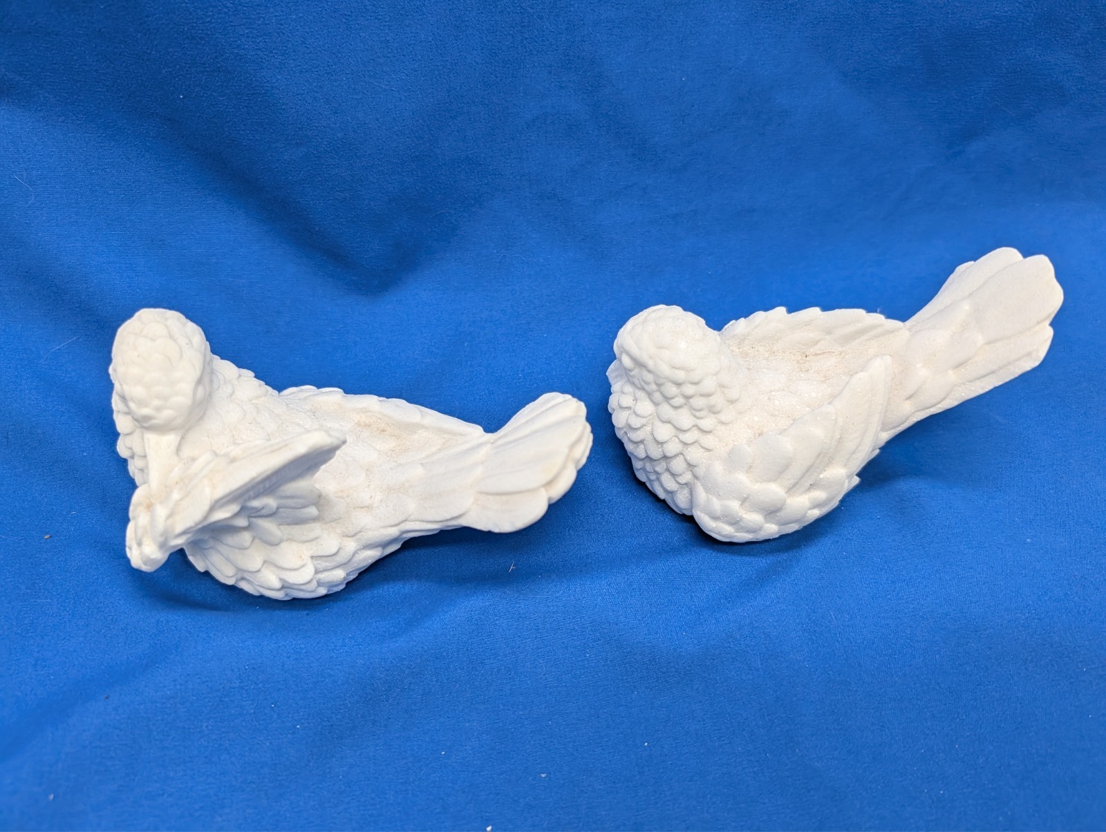 Vintage Alabaster White Doves of Peace Figurines Love Bird Pair Weddings Italy