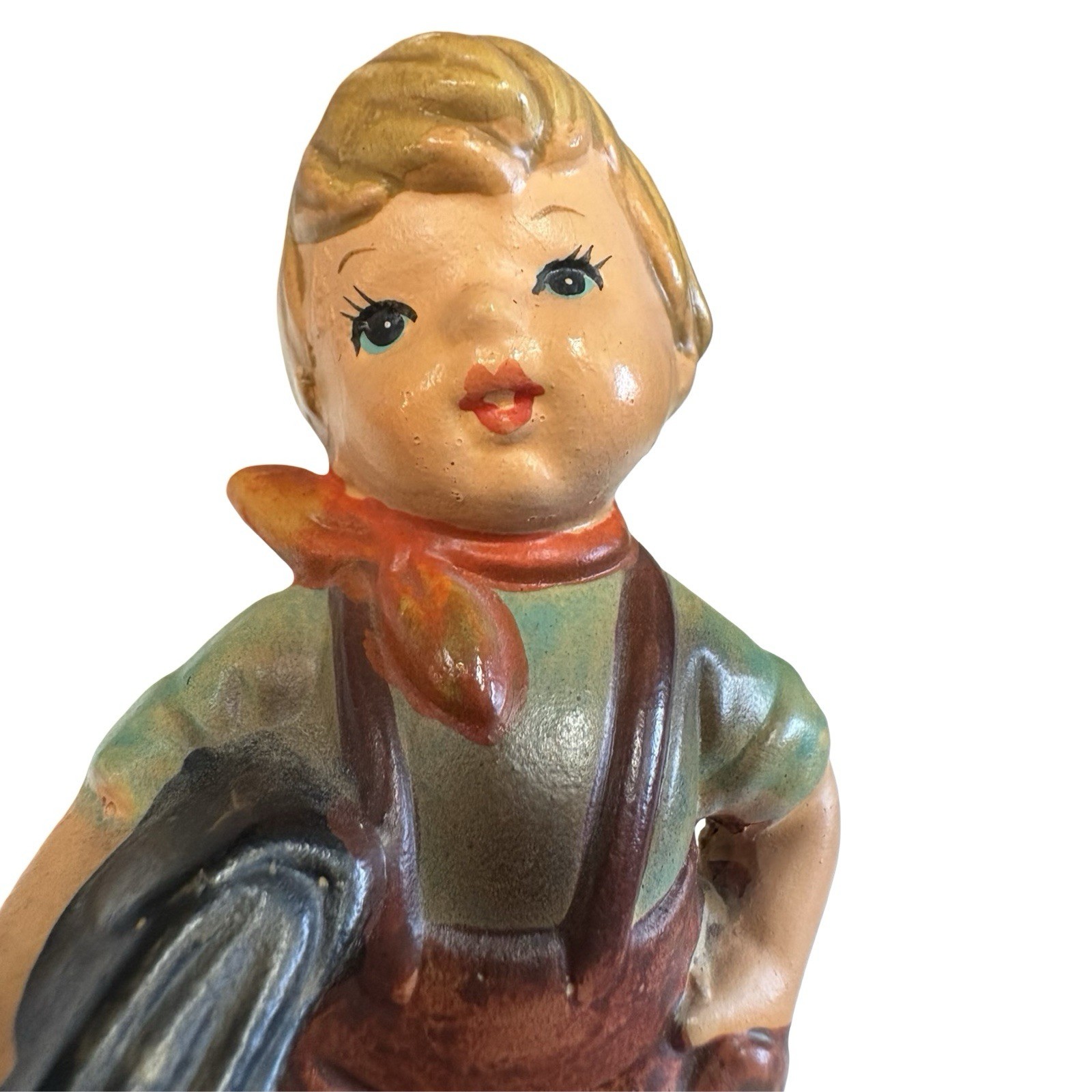 Vintage Hummel Style Boy Figurine Sri Lanka Hand Pocket