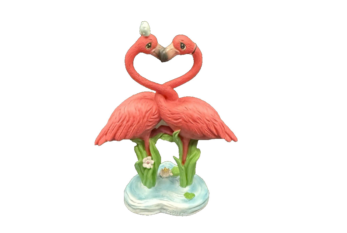 2011 Precious Moments Love Will Keep Us Together Flamingos Figurine #113205