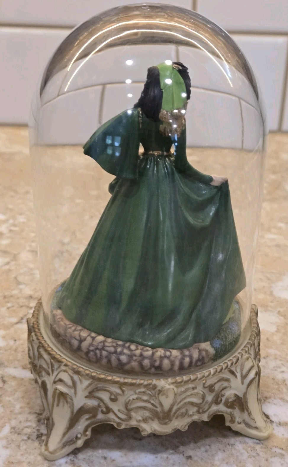 FRANKLIN MINT GWTW 1993 FIGURINE W/GLASS SCARLETT’S DECEPTION LTD ED