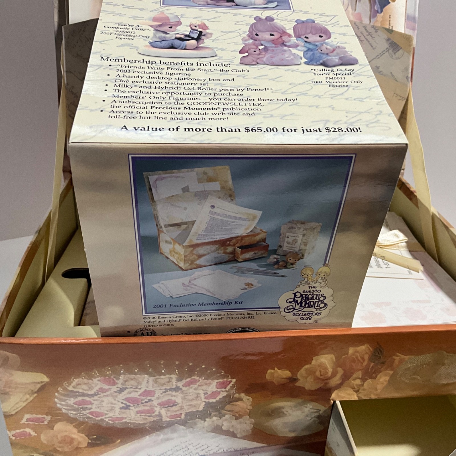Precious Moments Collector Box Friends Write From The Start Gift Set 2001 NOS