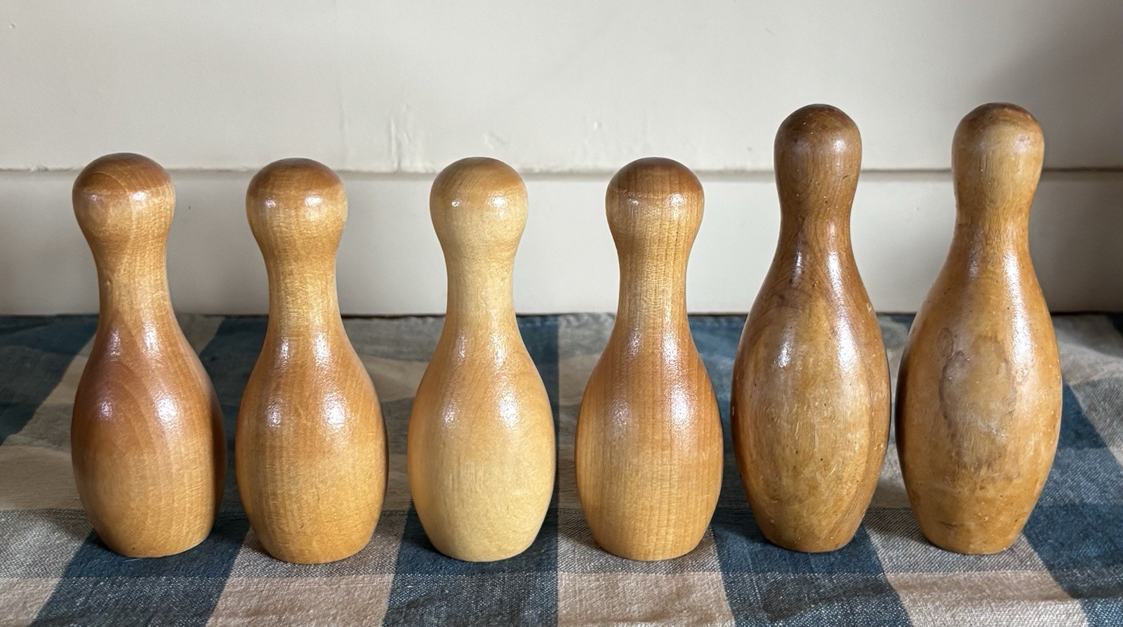 Vintage Miniature Bowling Pins Wooden Cottagecore Decor