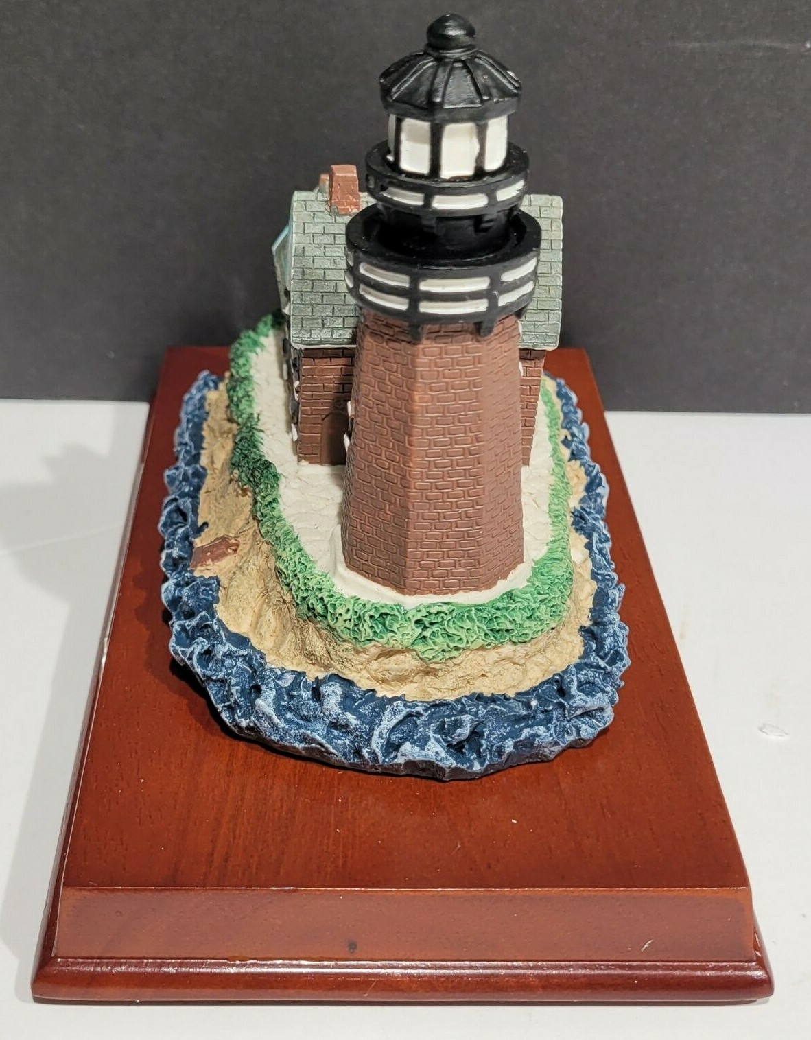 Block Island Rhode Island Coast Lighthouse Miniature Sculpture Cherry Wood