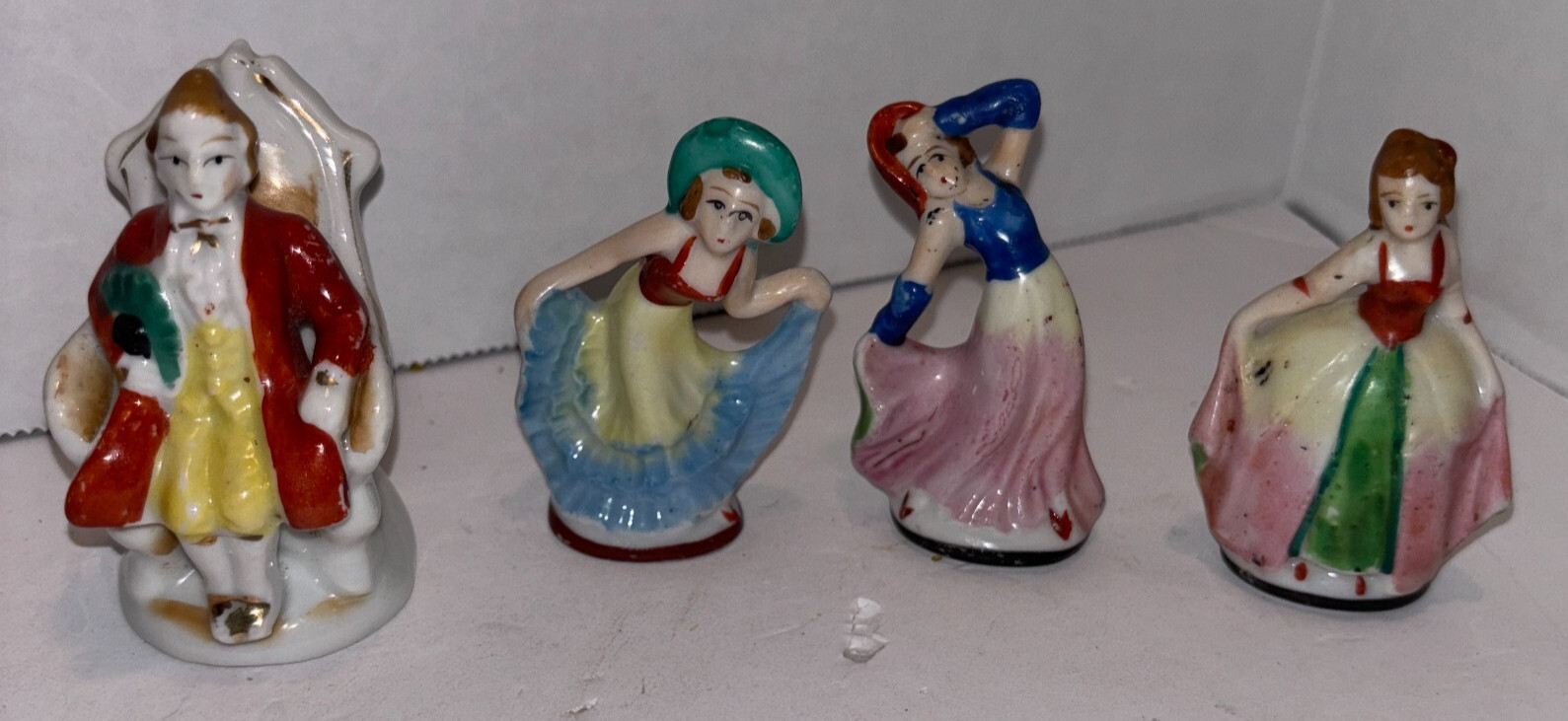 4 Occupied Japan Figurines – Approx. 2.5″ Tall Hand Painted