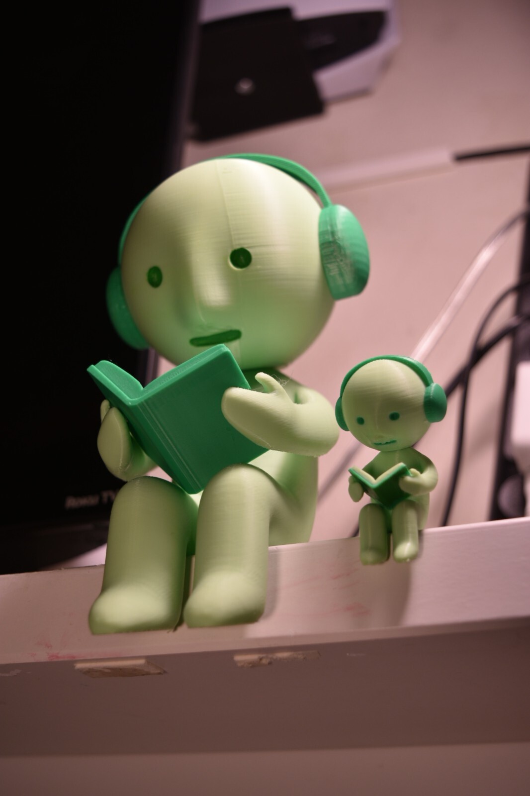 Reading Smiski Custom Figurine 3d Printed with Adhesive
