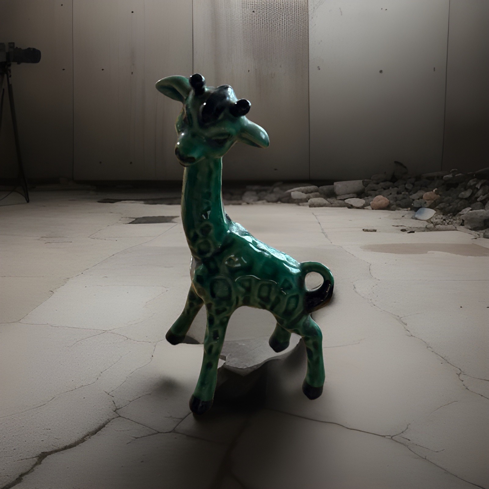 1950s Ceramic Arts Studio Green Baby Giraffe Mod Figurine Madison, WI