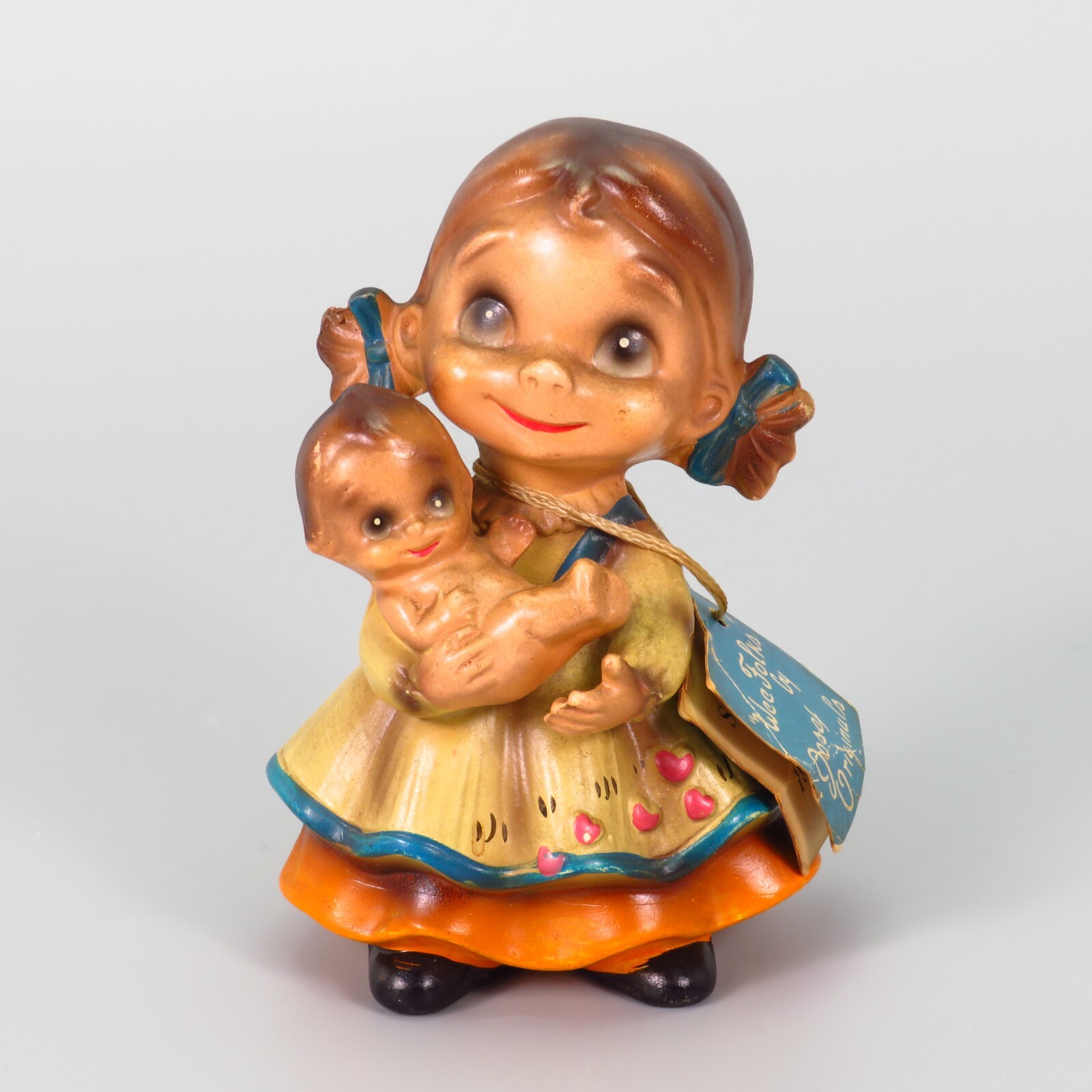 Vintage Josef Originals Wee Folks Bundle of Joy Figurine Baby Bath Time Girl Mom