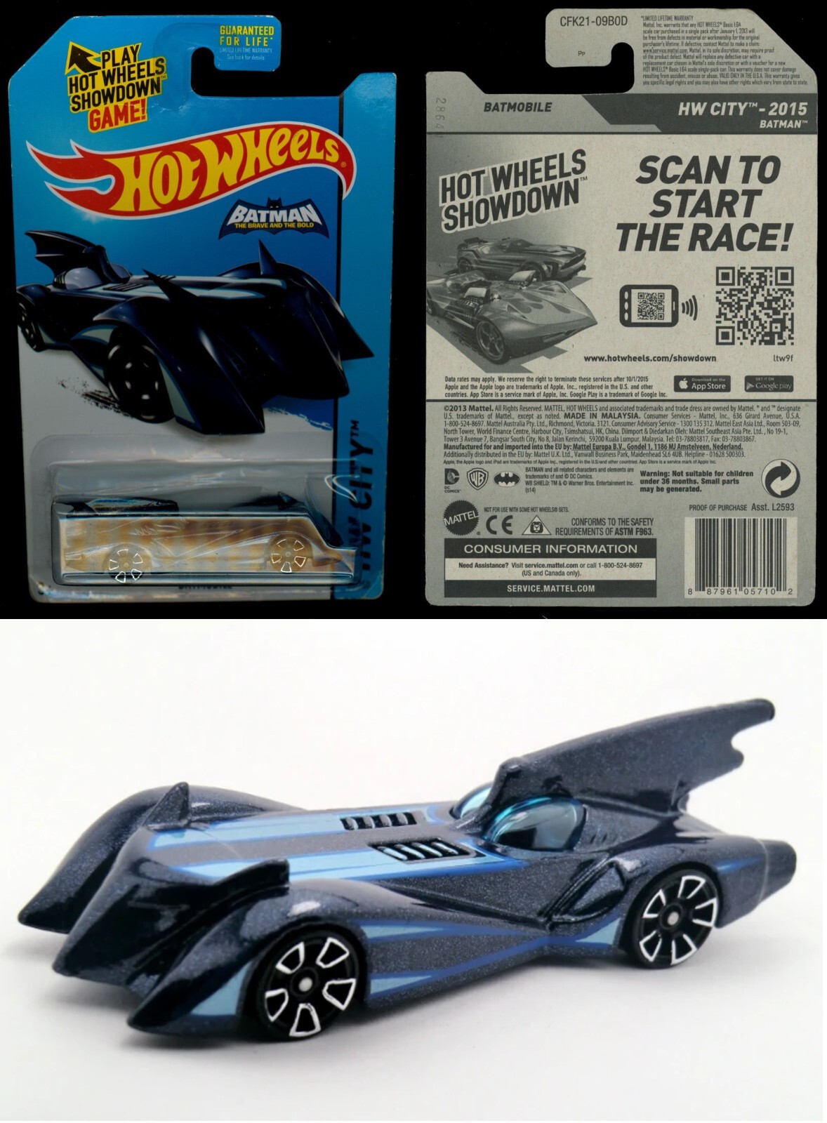 2015 Mattel HotWheels Batman The Brave & The Bold Animated Series Batmobile