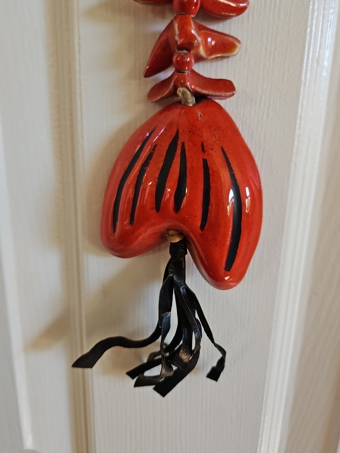Vintage Ceramic Fish Bones Ischia Italy Wall Hanging Hand Painted Signed 1967