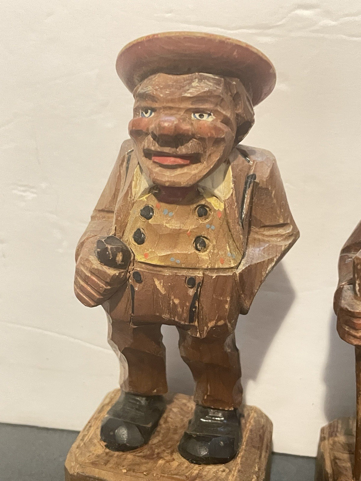 3 Old Men Wood Carving Anri Italy Handmade Folk Art Figurine