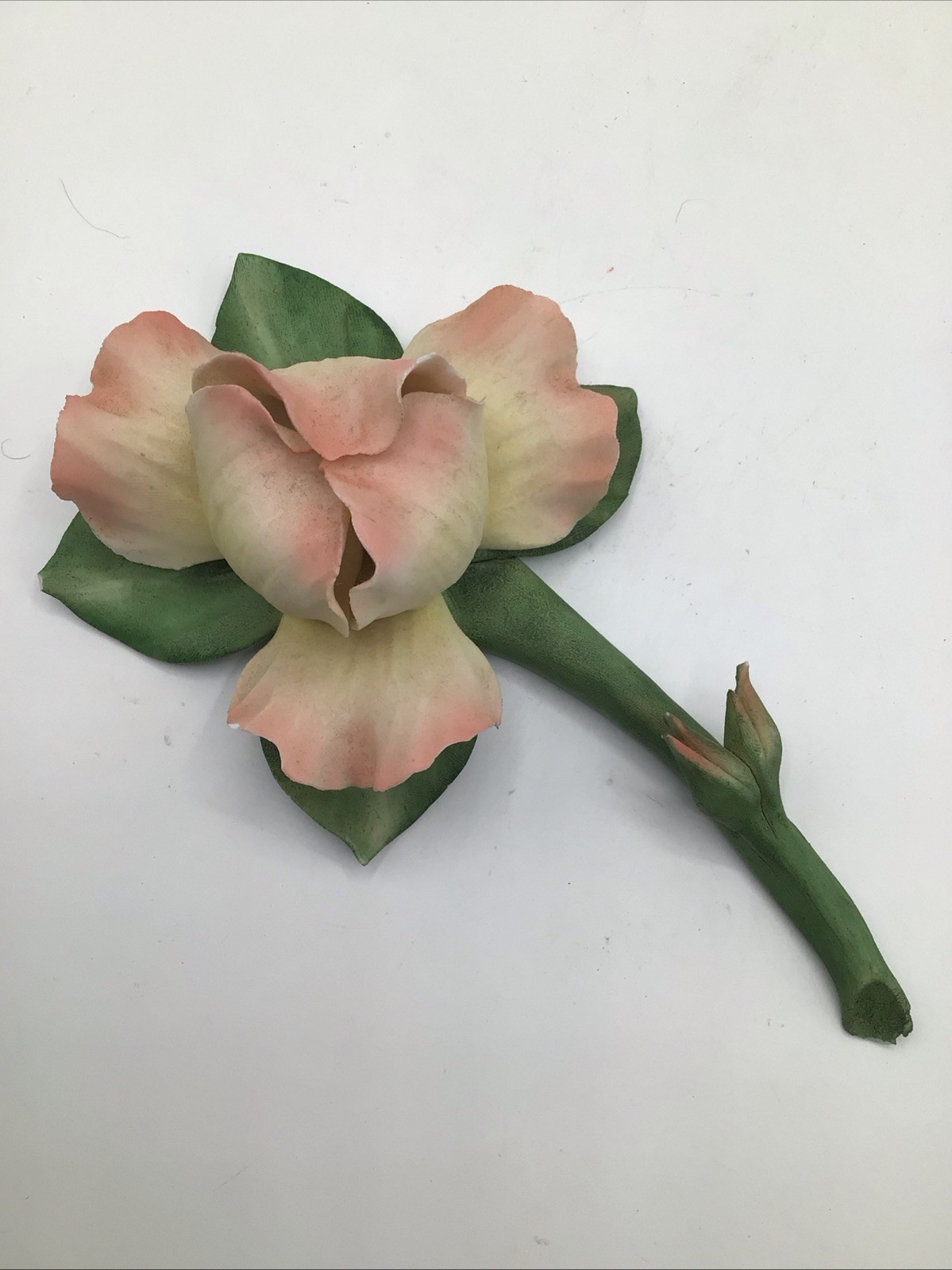 Capodimonte Porcelain Blush Pink Rose Made in Italy