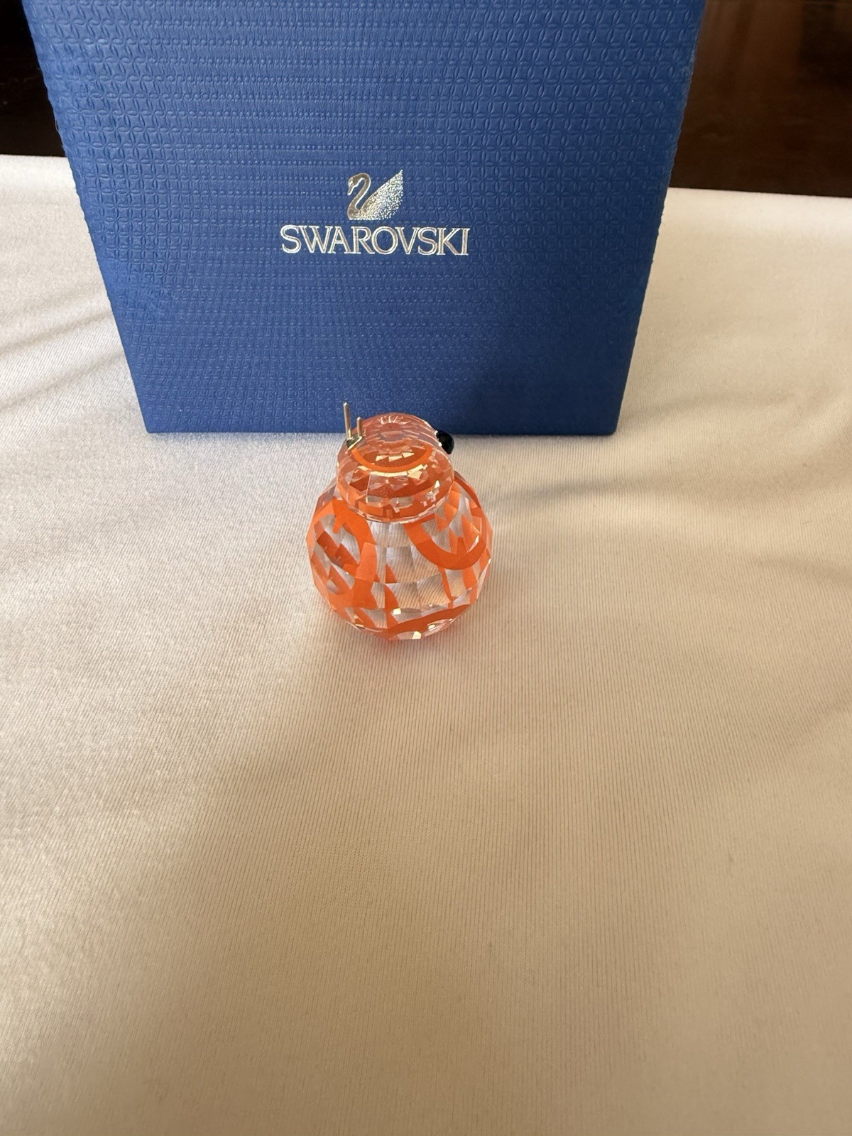 Swarovski Star Wars BB-8 Droid Crystal Figurine Clear/Orange Boxed
