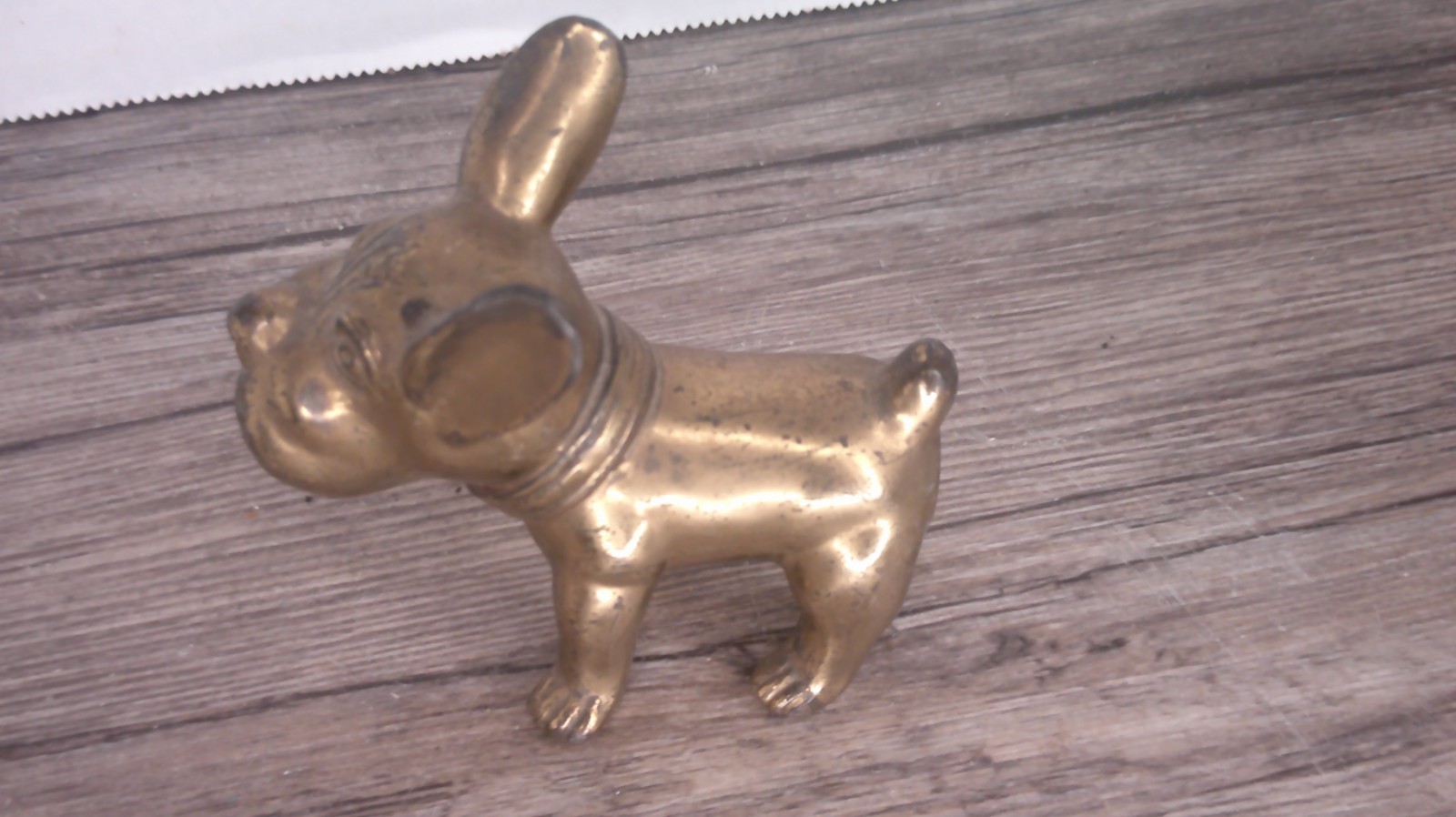 antique French Bull dog figure by J.B. Jennings Bros. bronze metal Z106