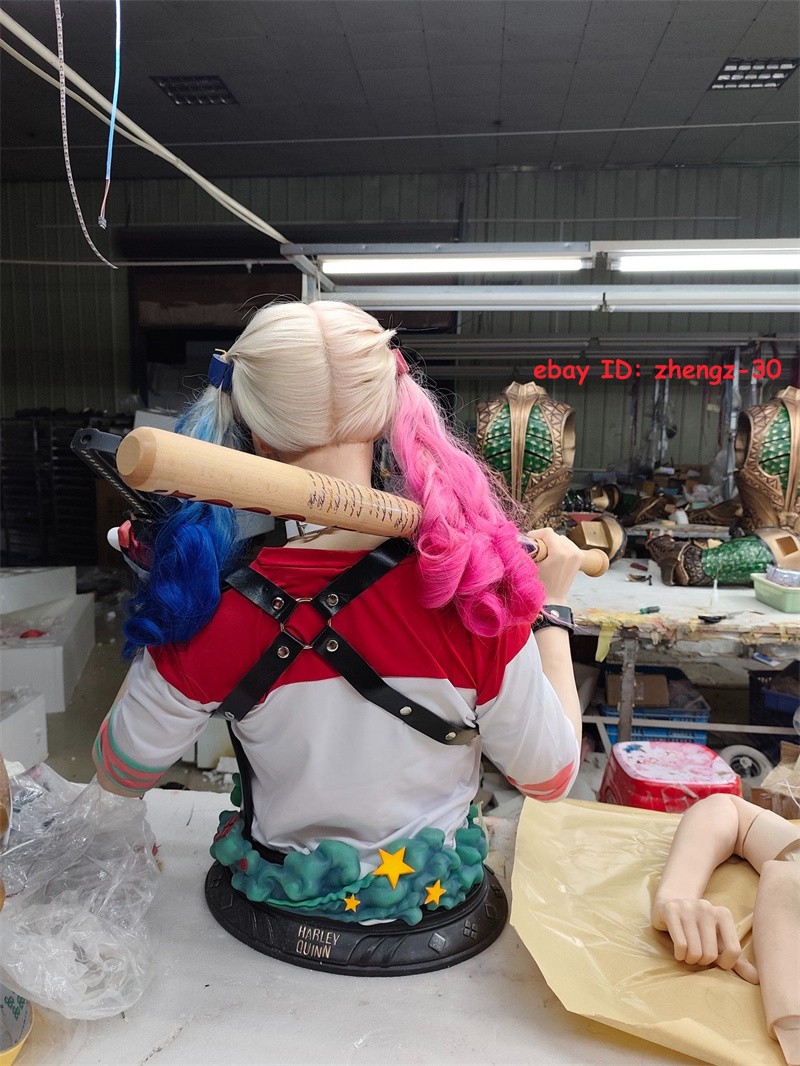 H77CM 1/1 Life Size Harley Quinn Statue Model Resin Painted Collectible Recast