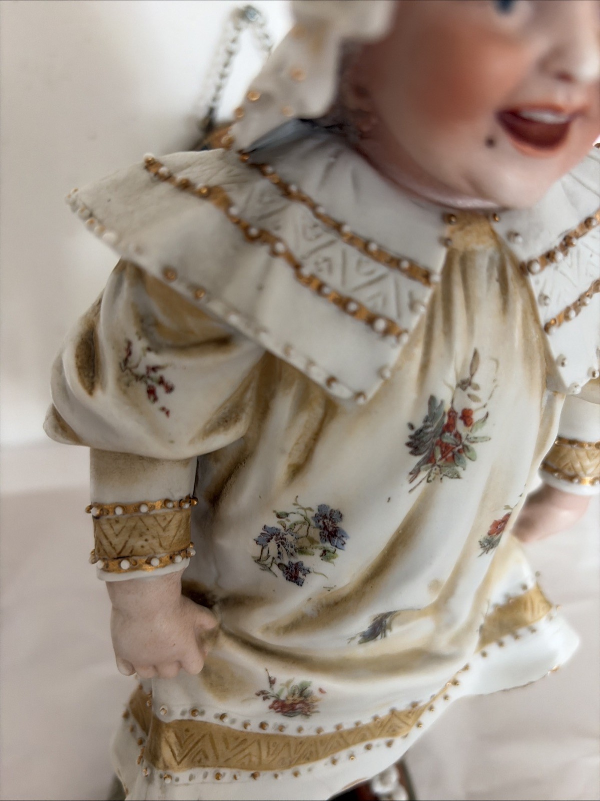 A Pair Of Antique Bisque Figurines Children Framers Late 19th Century