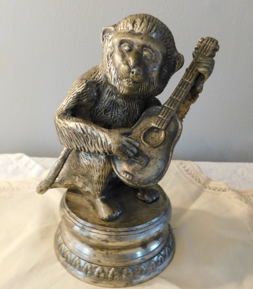 Heavy Metal Monkey Playing Guitar Vintage Statue Figurine COOL DUDE