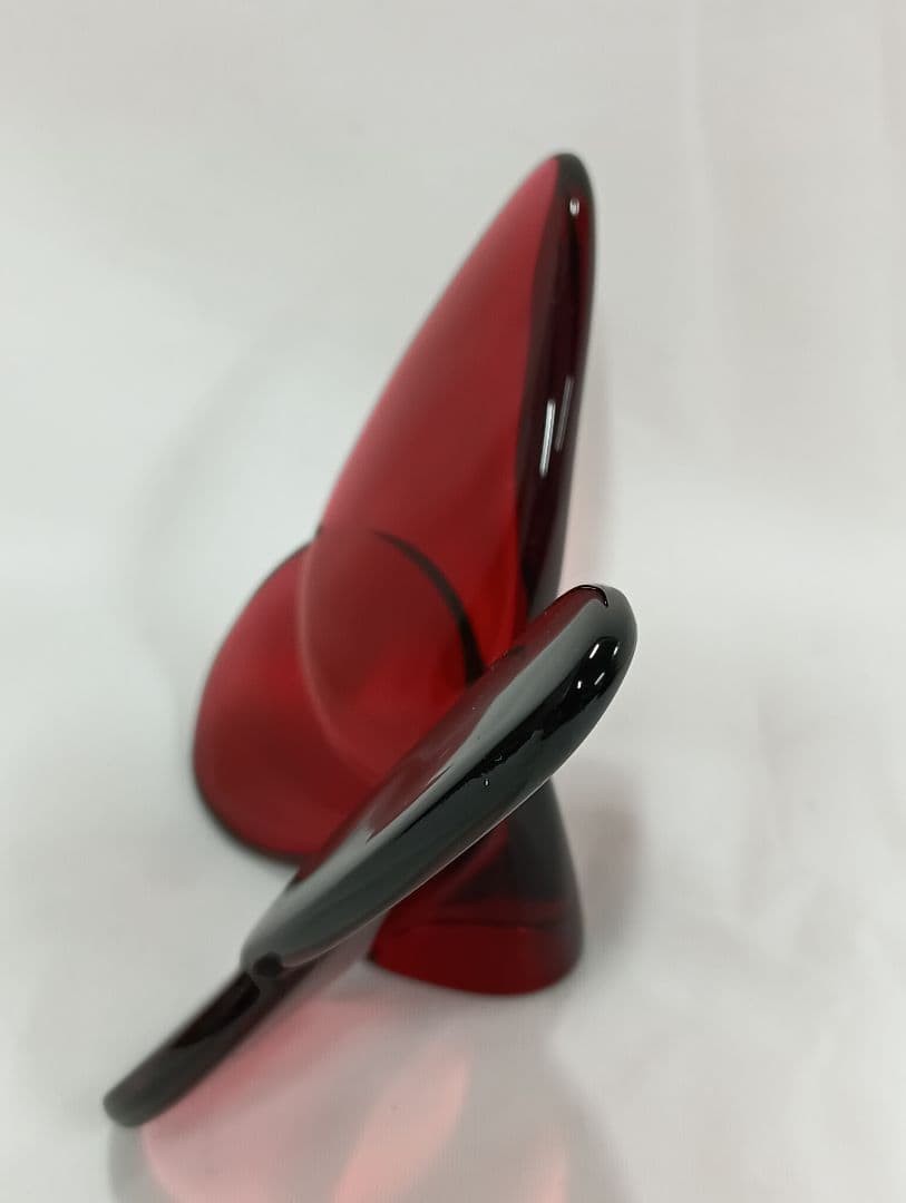 Baccarat Lucky Butterfly Figurine Crystal Red Papillon 3.3 x 3.0 x 1.6 inch