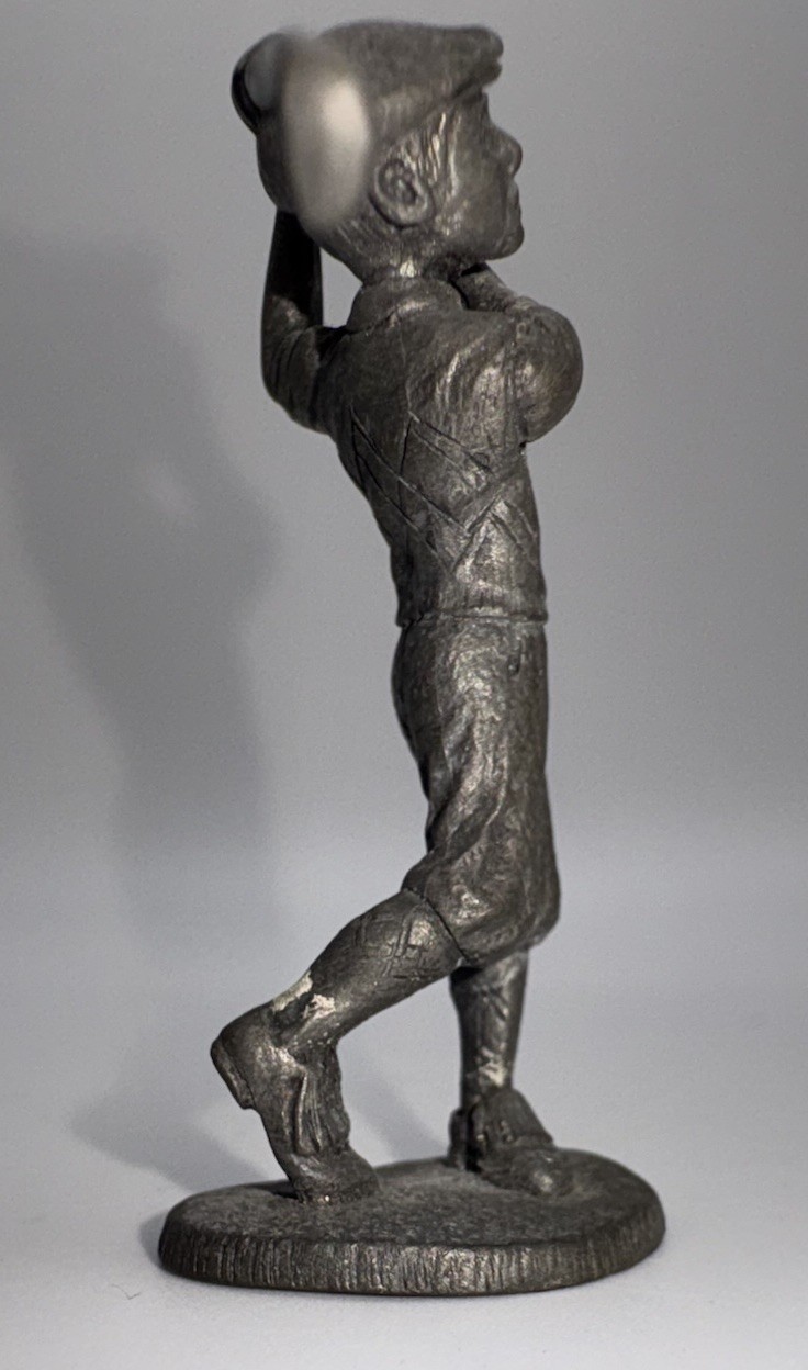 VTG 2×1.5” Solid Pewter Swinging GOLFER Figurine Detailed Statue Golfing Golf