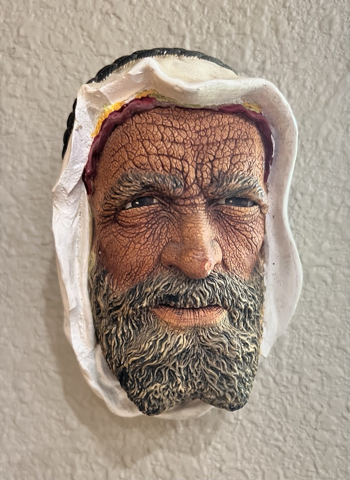 Bossons Chalkware Wall Hanger Head The Syrian Arab Man 1960’s England Vintage