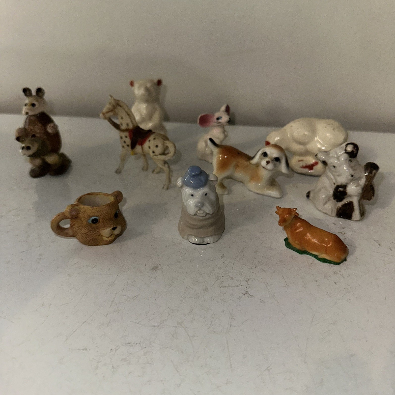 Mixed Lot 10 Vintage Miniature Porcelain Bone China Ceramic Animal Figurines