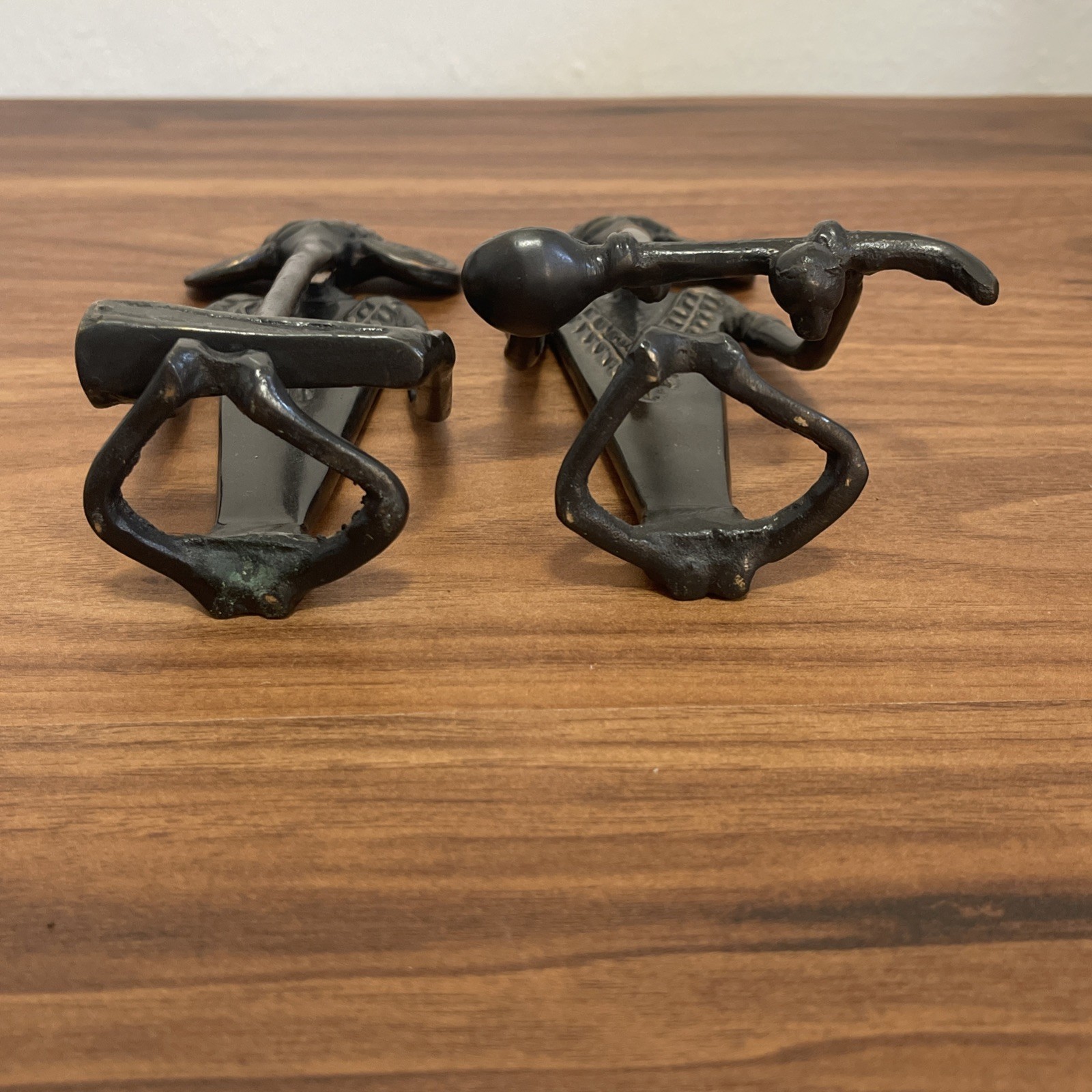 VTG Pair Tribal Ganesha Statues /Figurines Elephant Men Playing Instruments