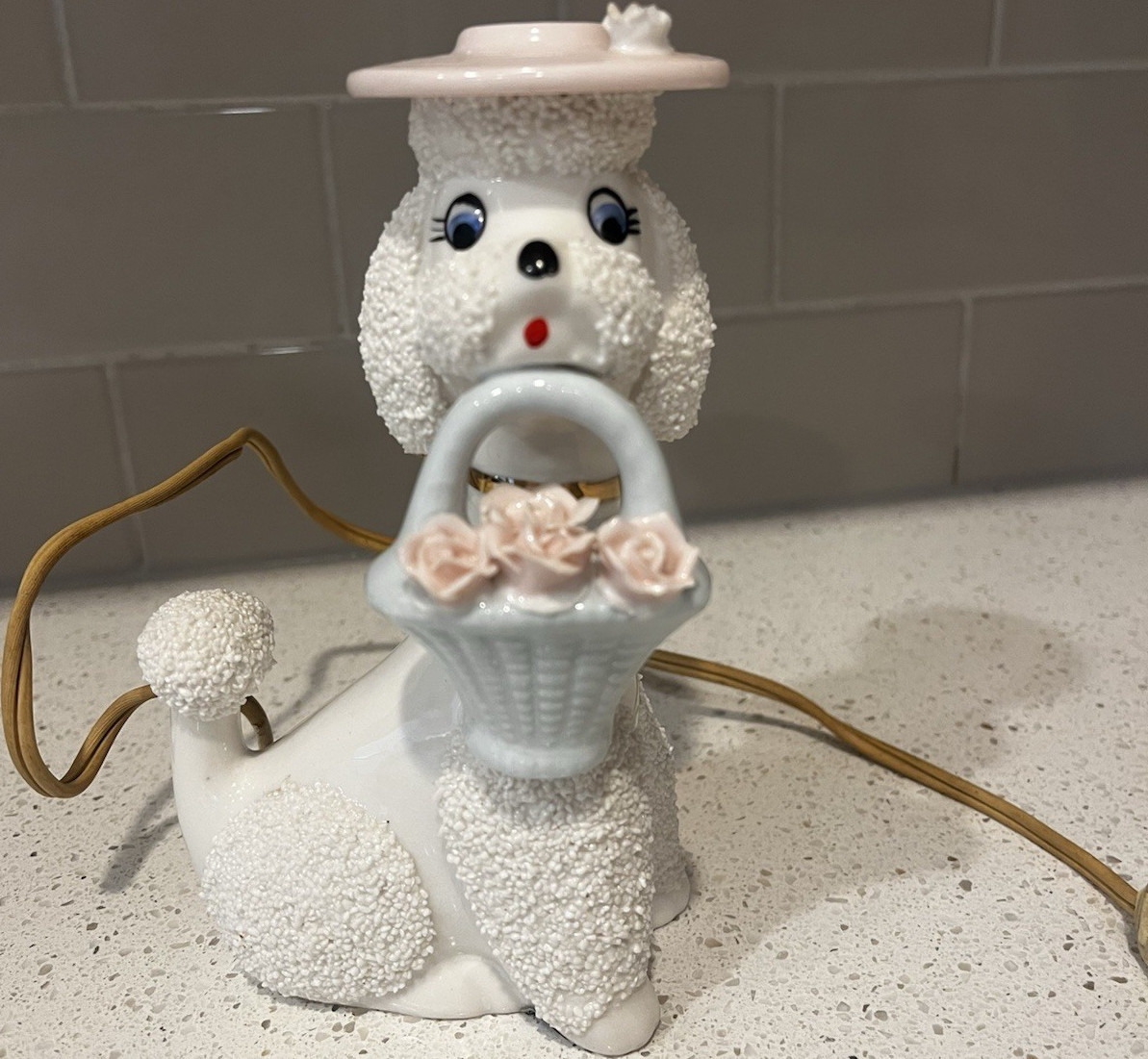 I.W. Rice & Co. Ceramic Vintage Poodle Night Light