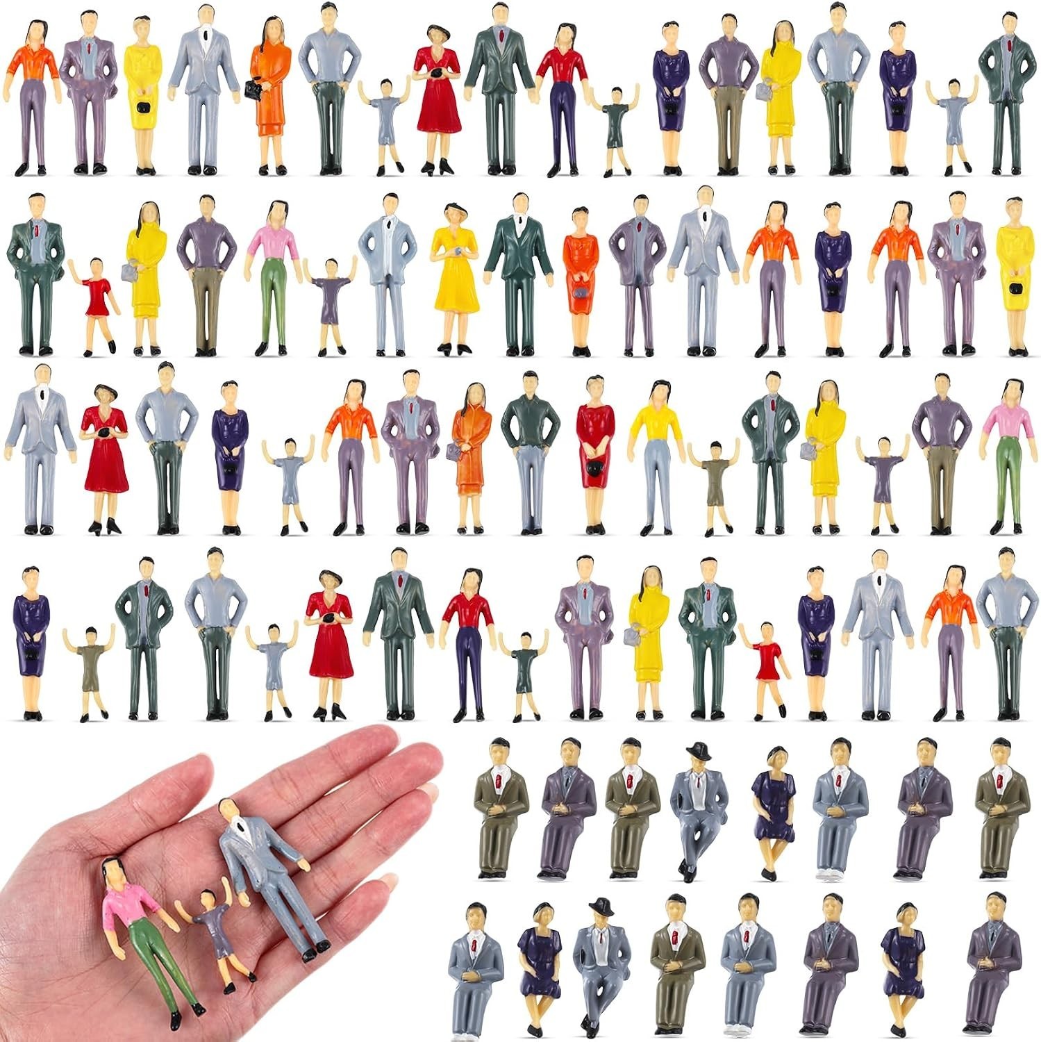 Miniature Sitting Standing Figurines – 1:30 Scale