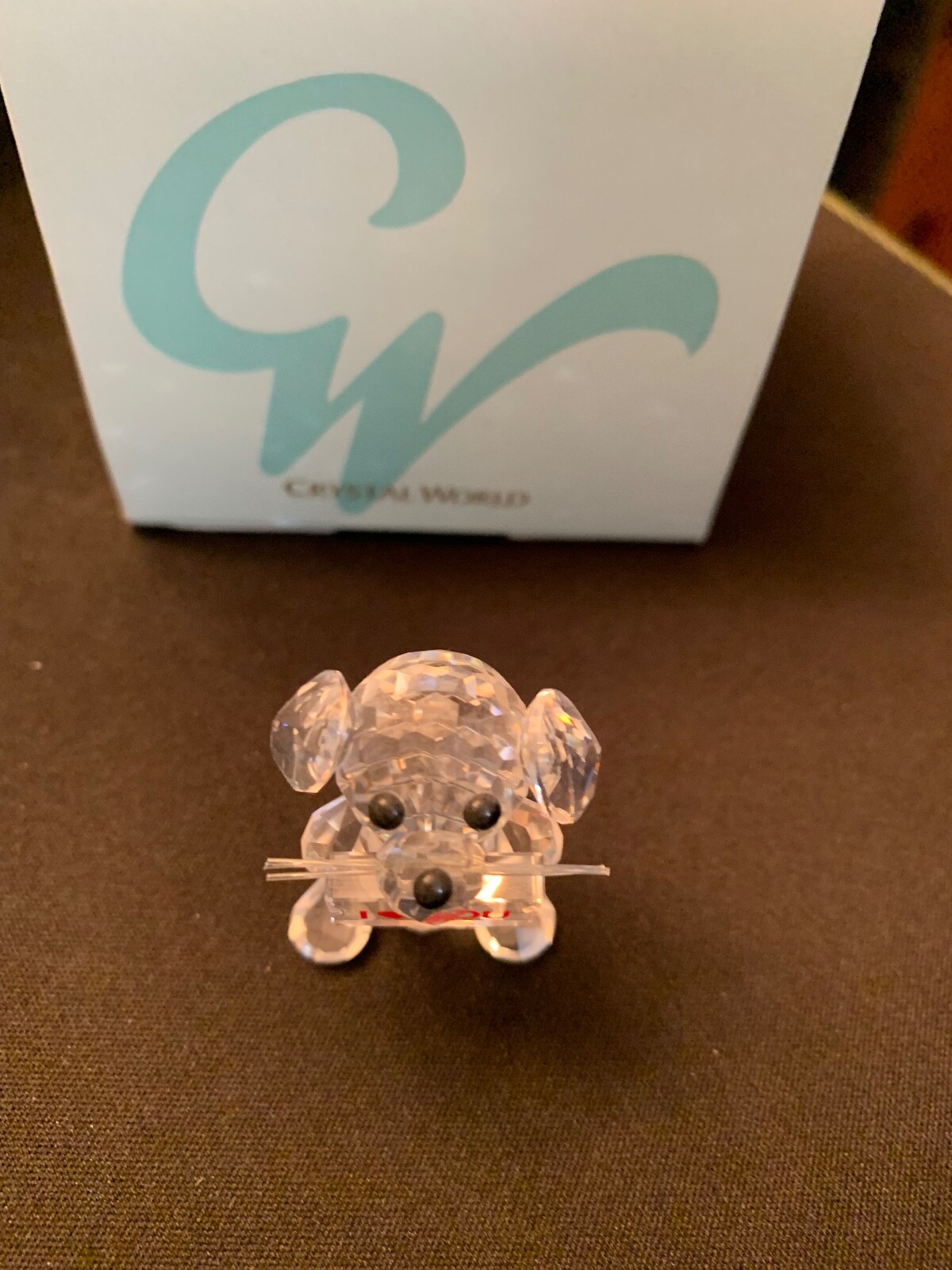 Crystal World I LOVE YOU doggie Crystal Figurine