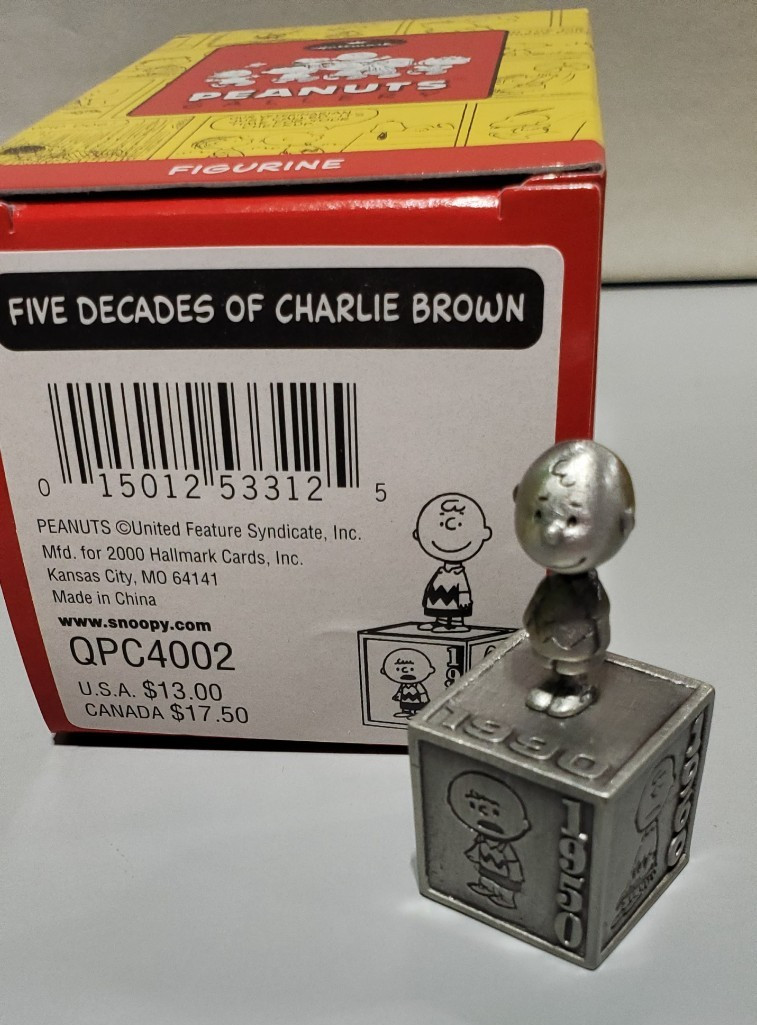 Hallmark Peanuts Gallery Pewter Five Decades of Charlie Brown Figurine