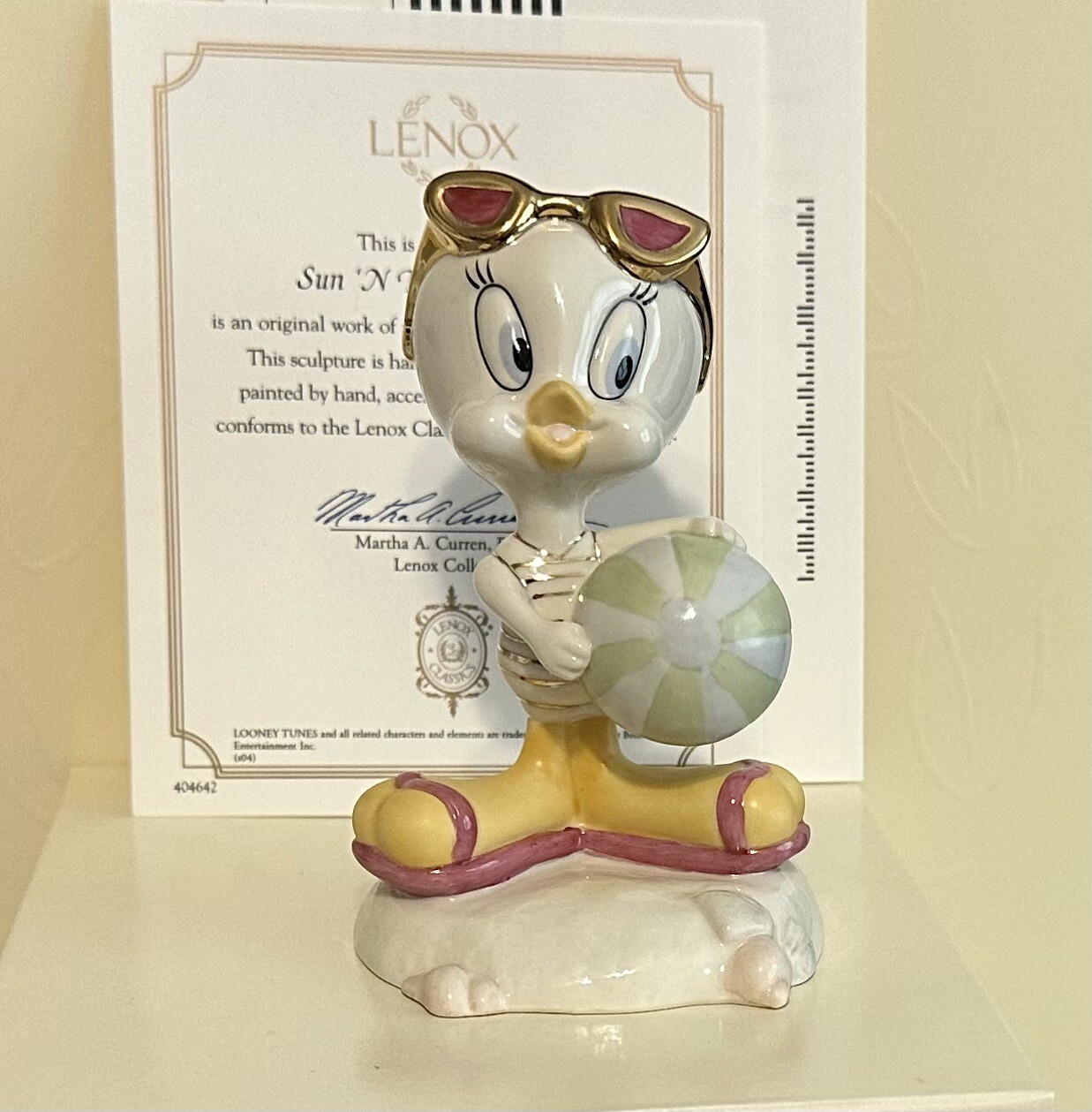 Lenox Tweety Bird Warner Bros SUN N FUN TWEETY Fine China 5” Figurine NIB+COA