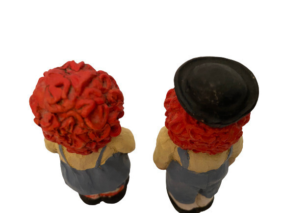 Raggedy Ann & Raggedy Andy Faceless Americana 3″ Composite Figurines Vtg 1990