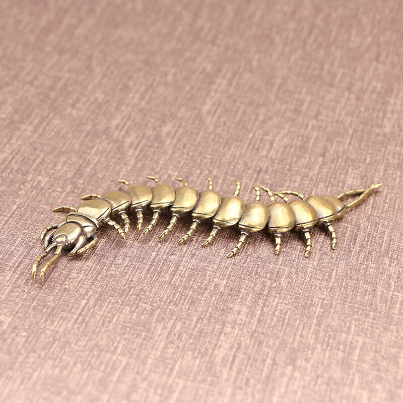 Brass Centipede Figurine Small Statue House Decoration Animal Figurines Toys