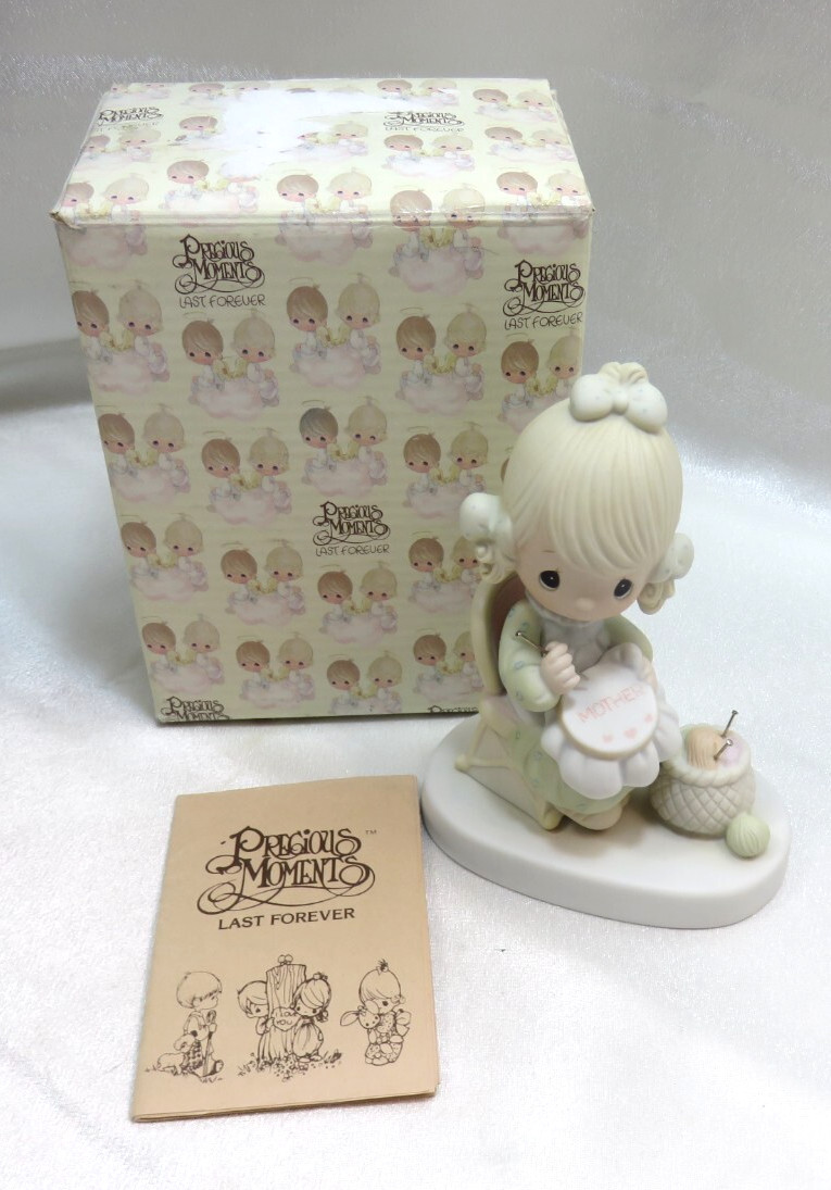 ENESCO Precious Moments Figurine – Mother Sew Dear E-3106 – J&D – Vintage 1979