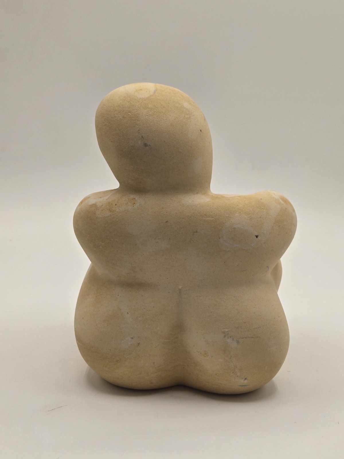 Joe Xuereb Handcarved Abstract Sculpture Seated Figurine