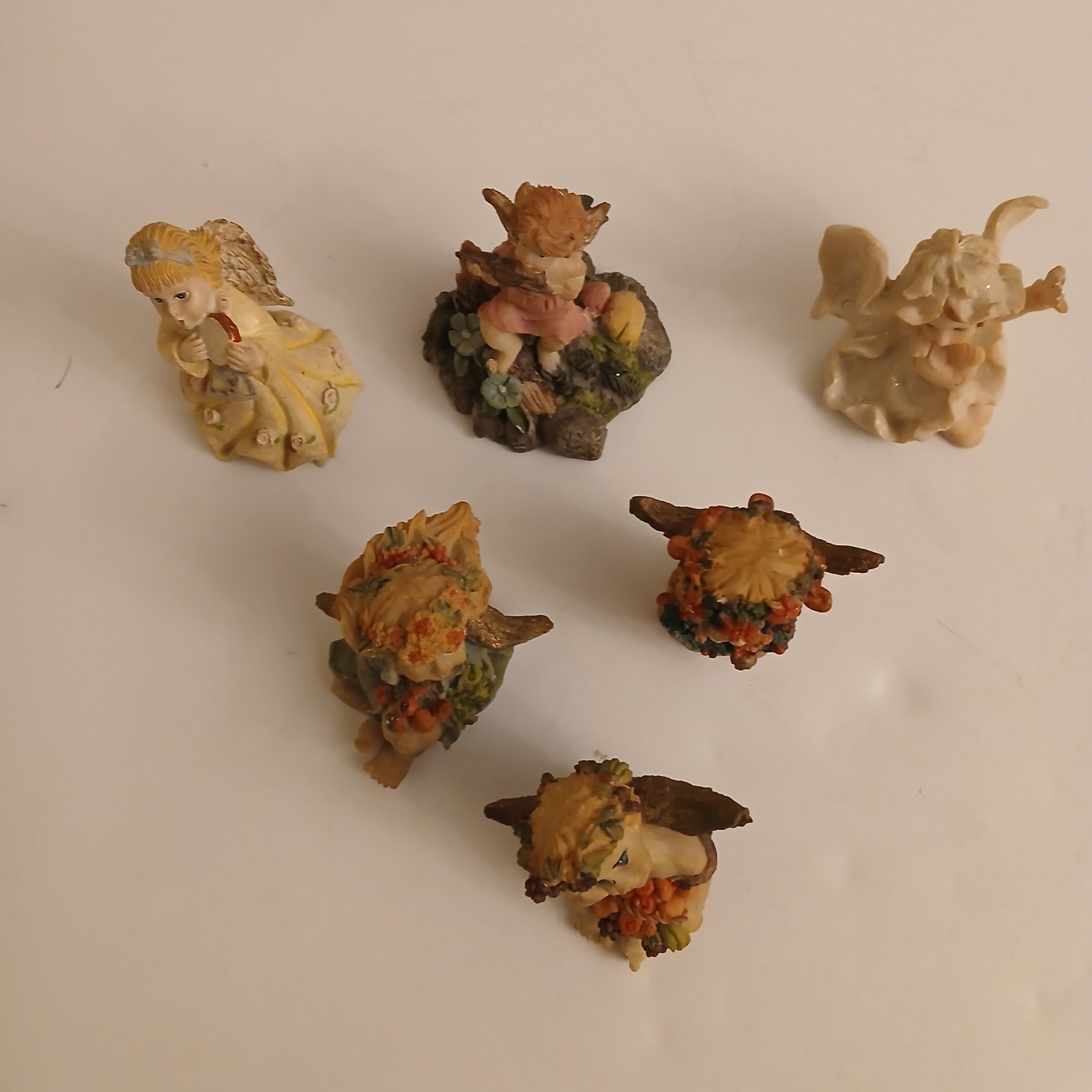 Cherub Angel Figurines. Lot Of 6. Miniature 3-4 Inches