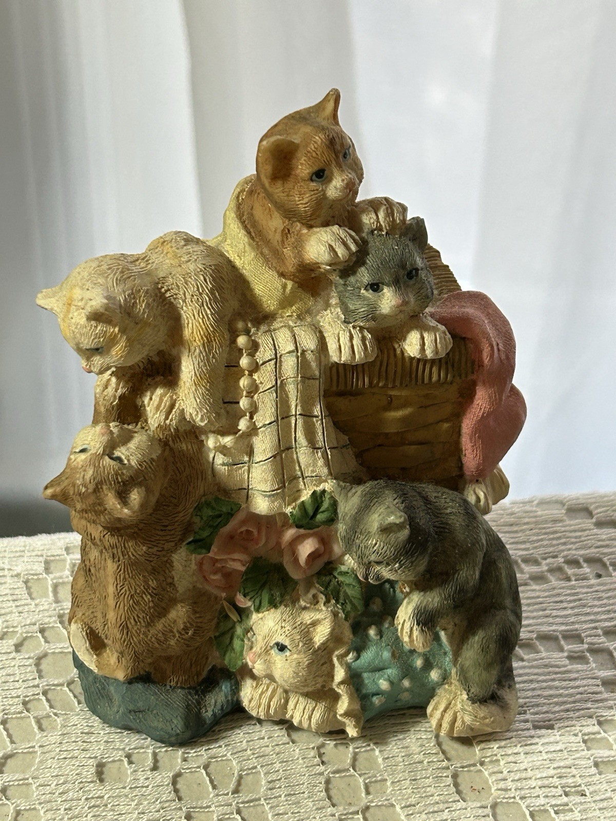 Cat Kittens “MY FAVORITE THINGS” Knick Knack By San Francisco Music Box Co