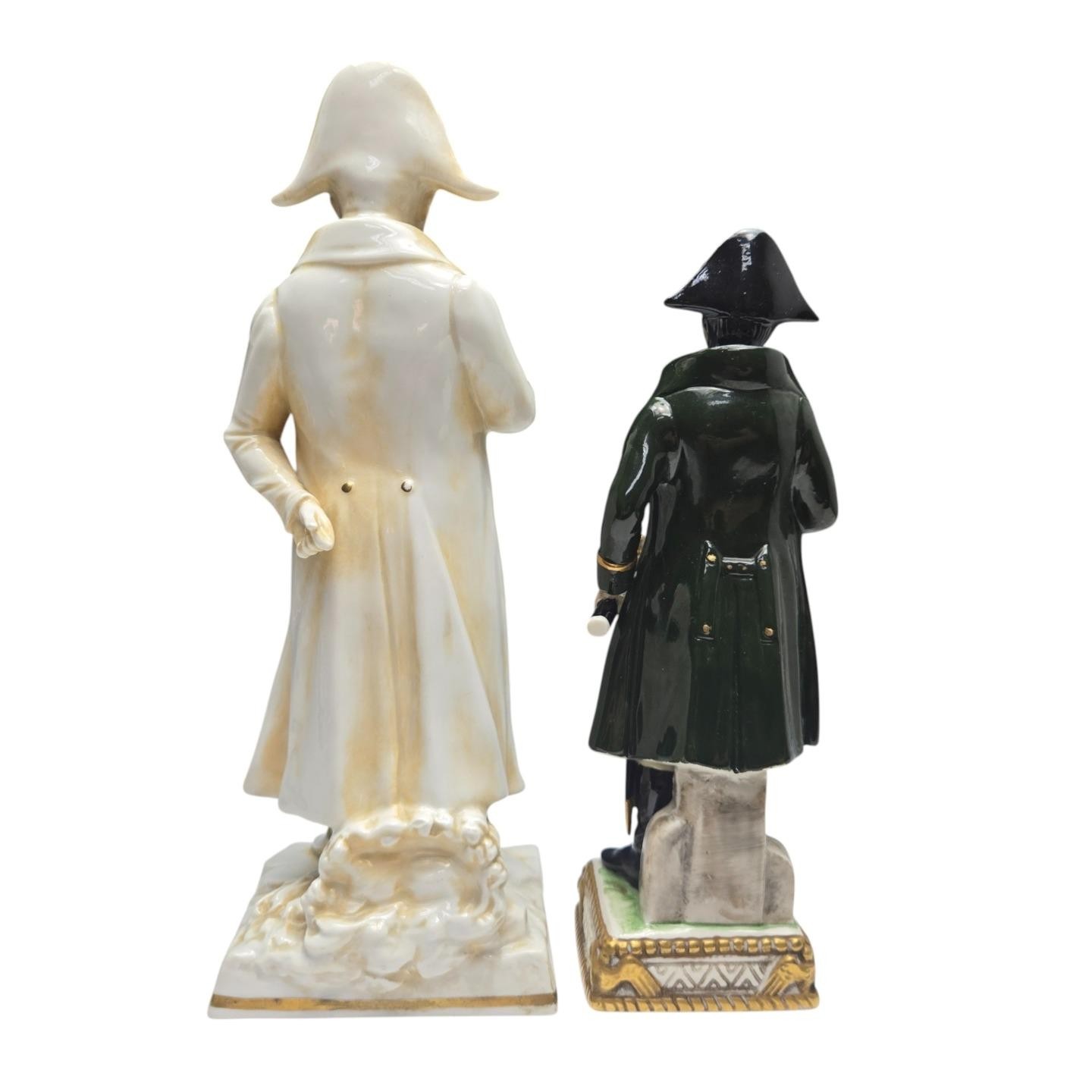 2 Antique / Vintage Capodimonte Napoleon Bonaparte Porcelain Figurine Statue Lot
