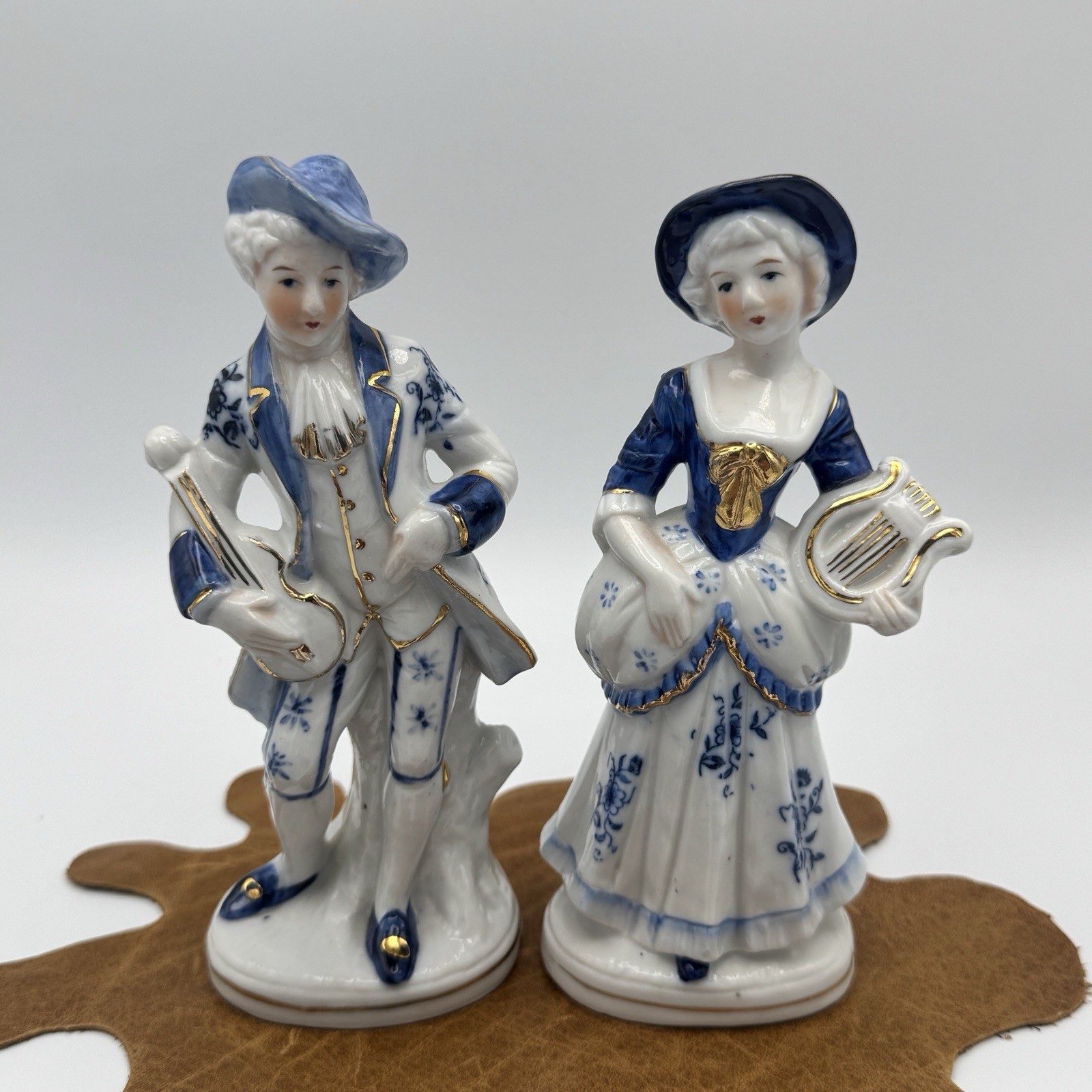 Vintage French Colonial Victorian Style Man and Woman 6″ Tall Porcelain Figurine