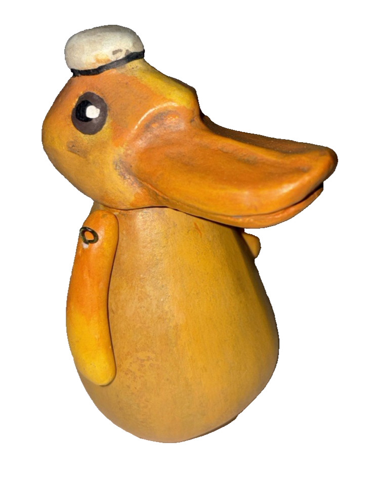 Silver Willow Duck Jointed Art Figure Sailor Hat Folk Art 3 in Tall Vintage 2003