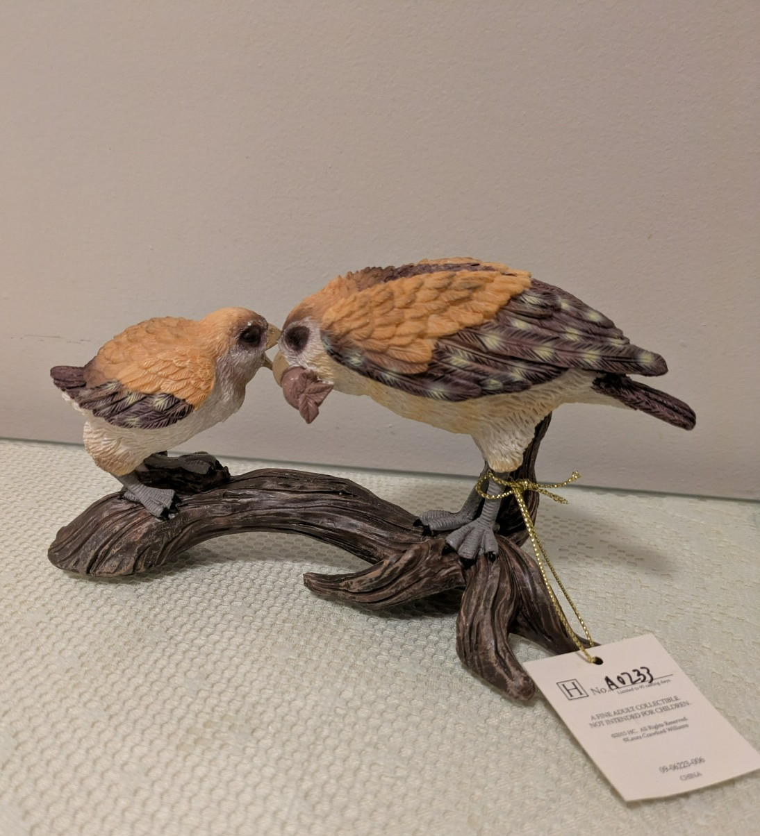 “Sharing Is Sweet” Laura Crawford Williams Owl Figurine The Hamilton Collection