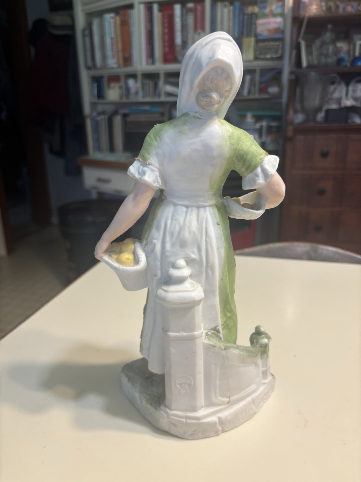 Gebruder Heubach Germany 11” Girl Baskets Apple RARE “37” Victorian