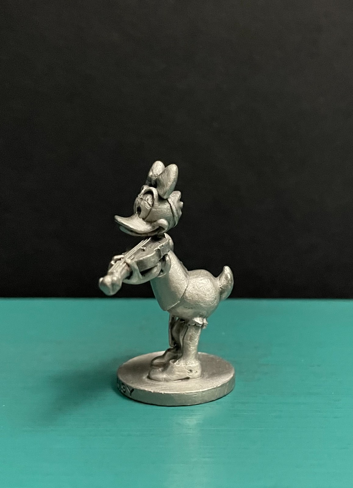 Walt Disney Schmid Pewter RKO Cartoon Daisy Duck Violin Band Orchestra Figurine