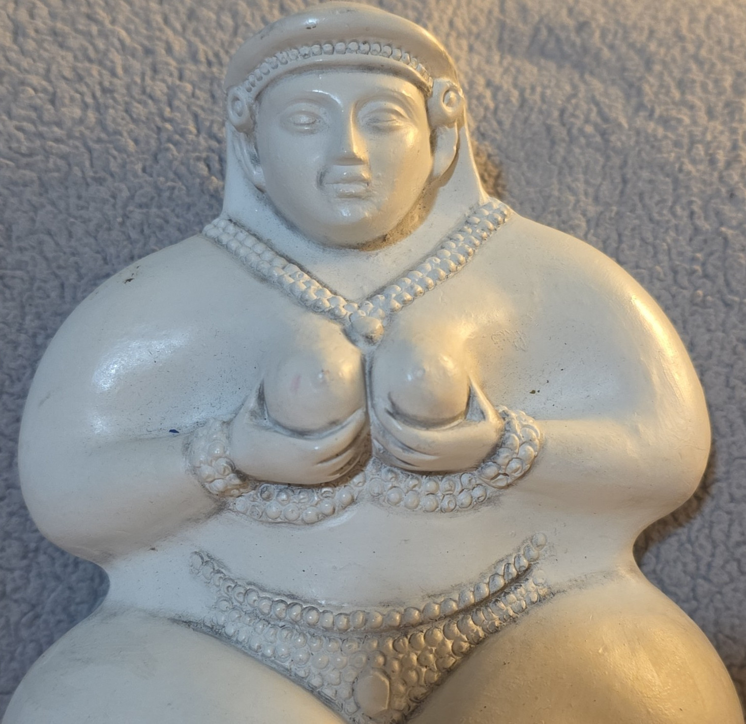 White Ceramic Figurative Woman Sculpture Matte Finish Decorative Art