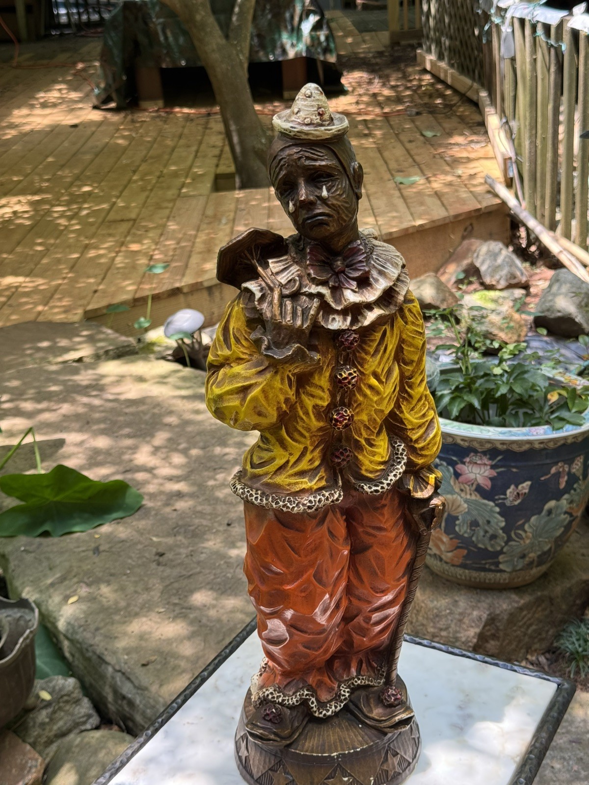 Vintage Universal Statuary Clown Statue Chicago 24″ Tall Sculpture 1966