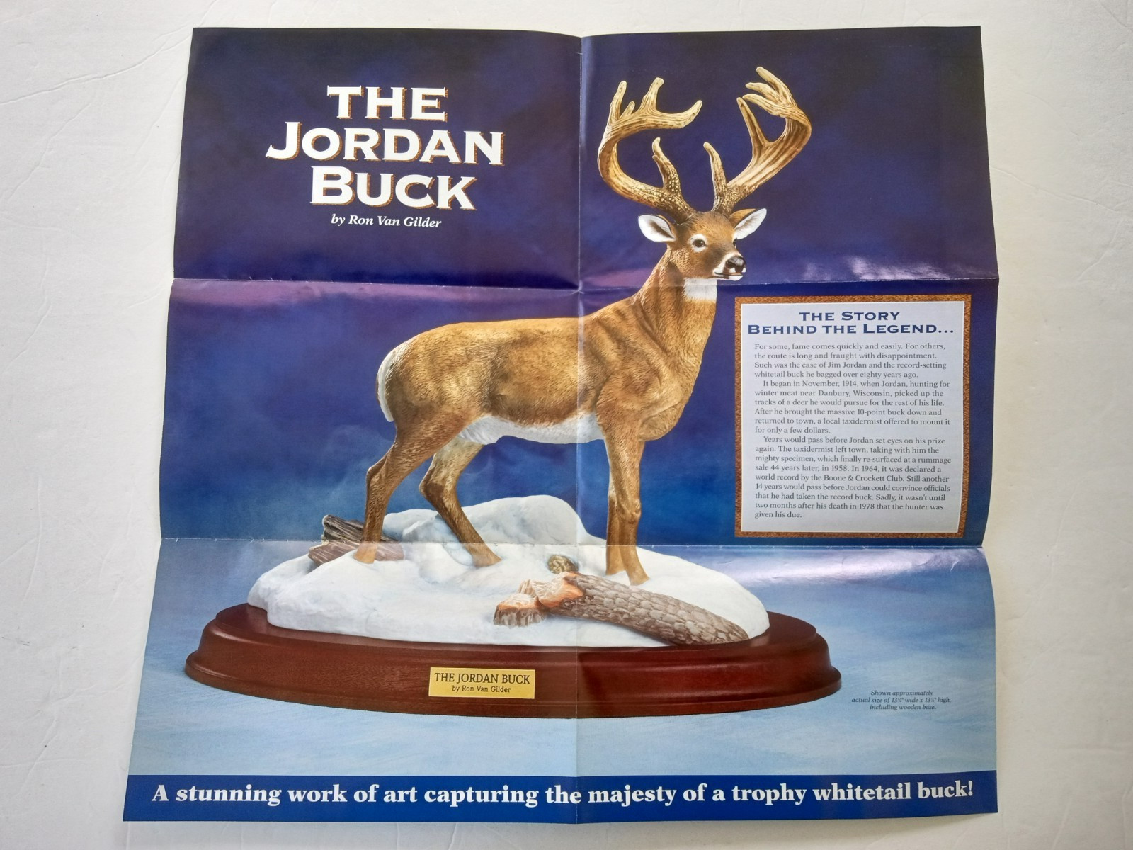 Danbury Mint The JORDAN BUCK White Tail Deer Ron Van Gilder BROCHURE Paperwork