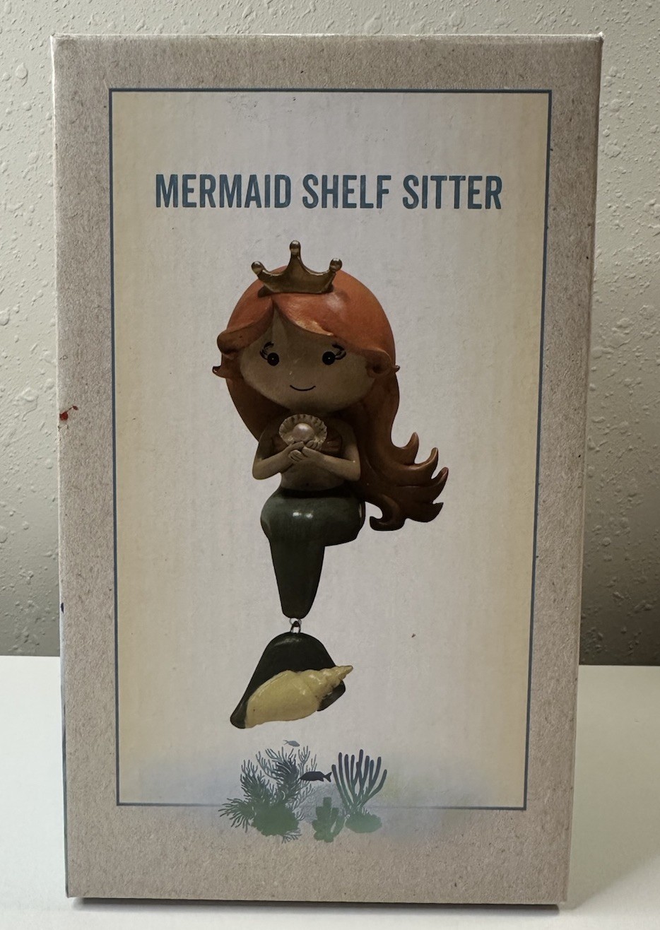 Cracker Barrel Mermaid Shelf Sitter Figurine, Painted Resin, Boxed, Multicolor