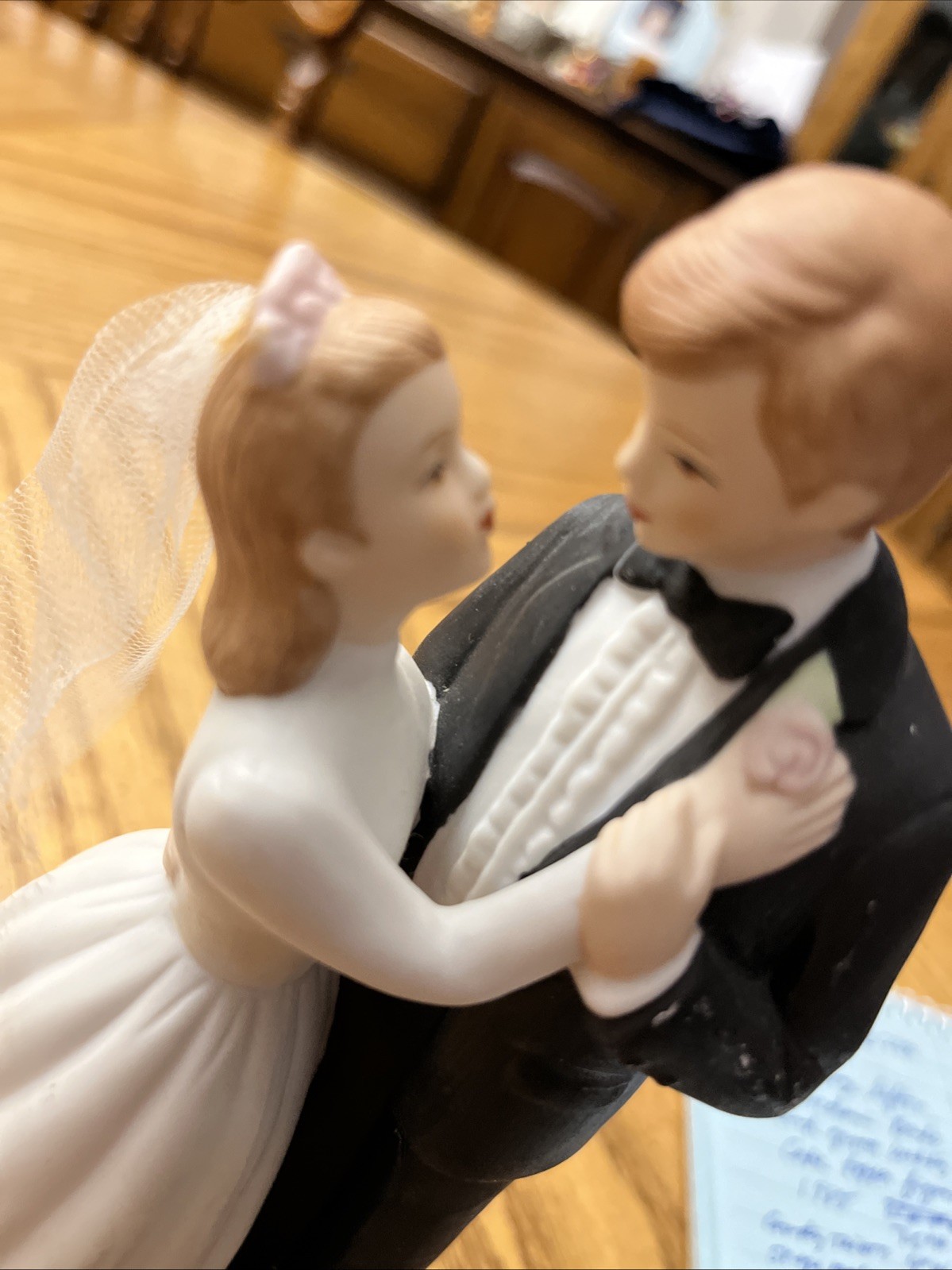Vintage 1985 Lefton Hand Painted Taiwan Bride and Groom Figure #04965