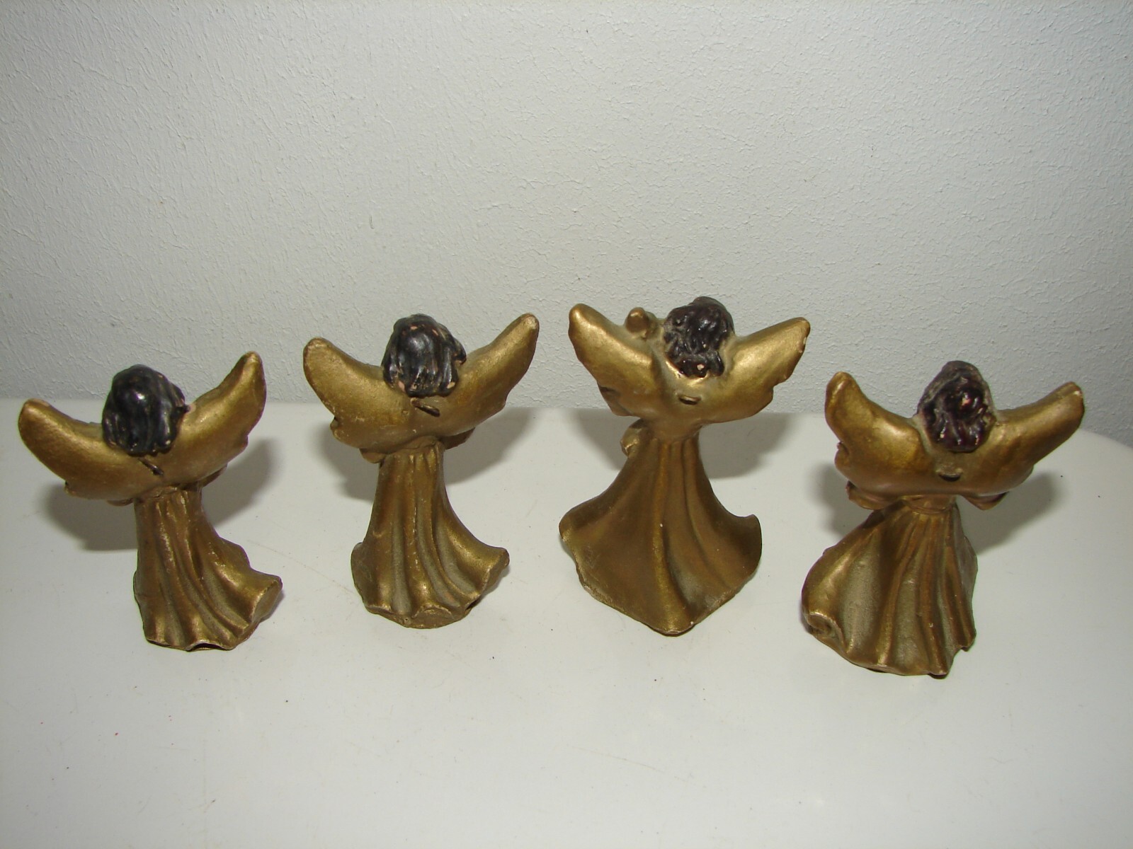 4 Pc Set Vintage Gold Angel Music Figurines Marked Italy 2″